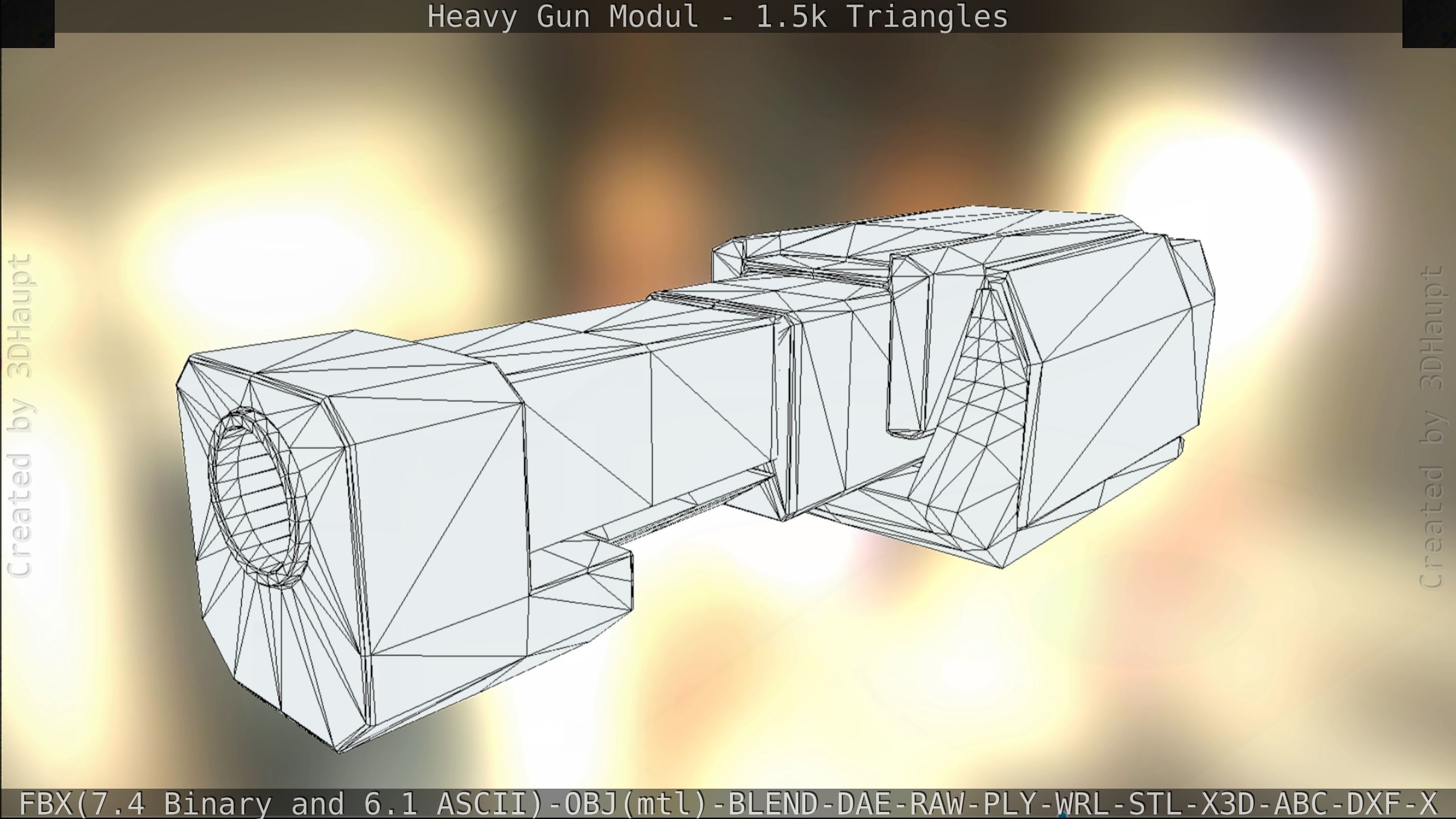 Heavy Gun Modul Animated Low-poly 3D model_105
