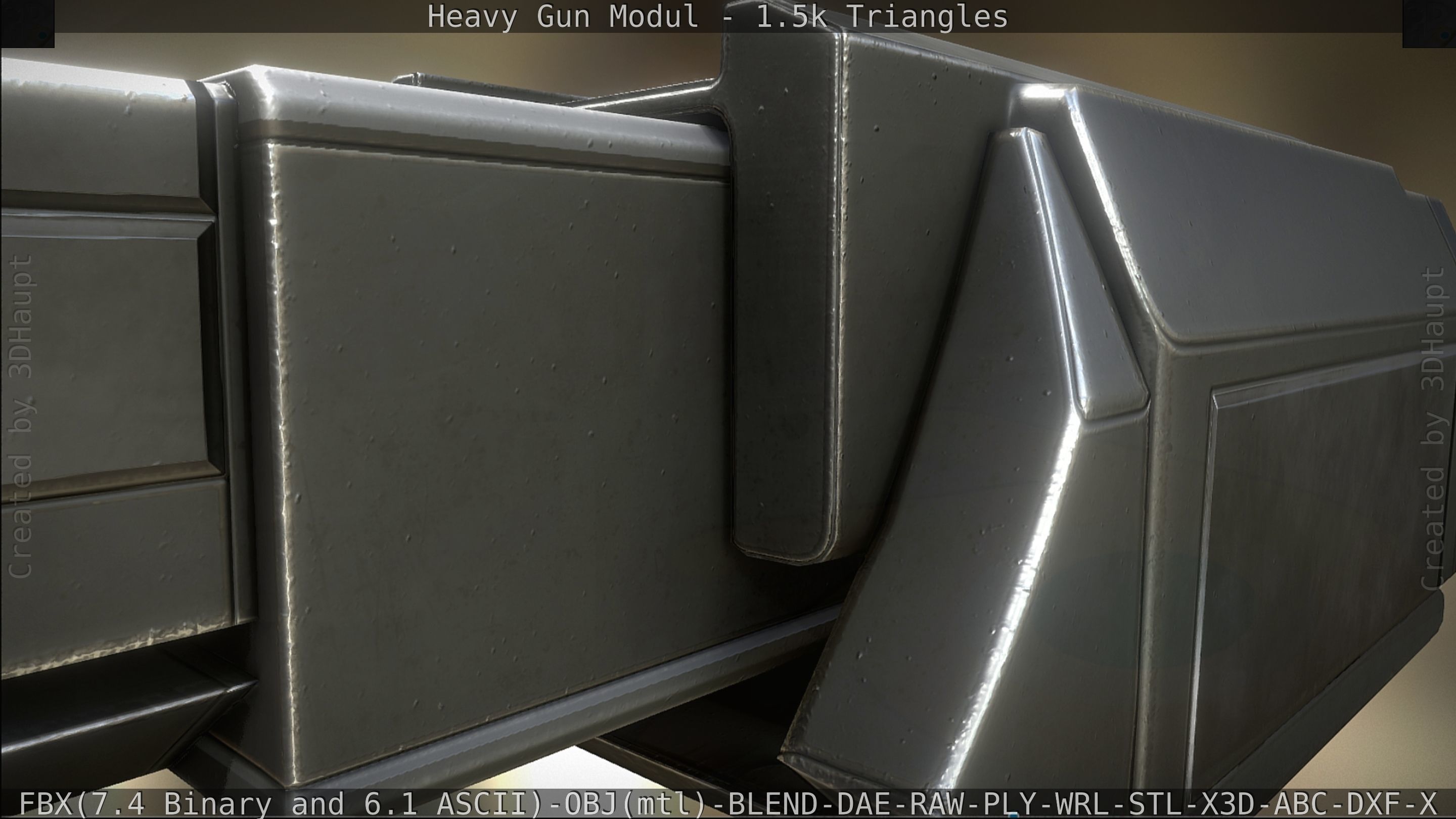 Heavy Gun Modul Animated Low-poly 3D model_58