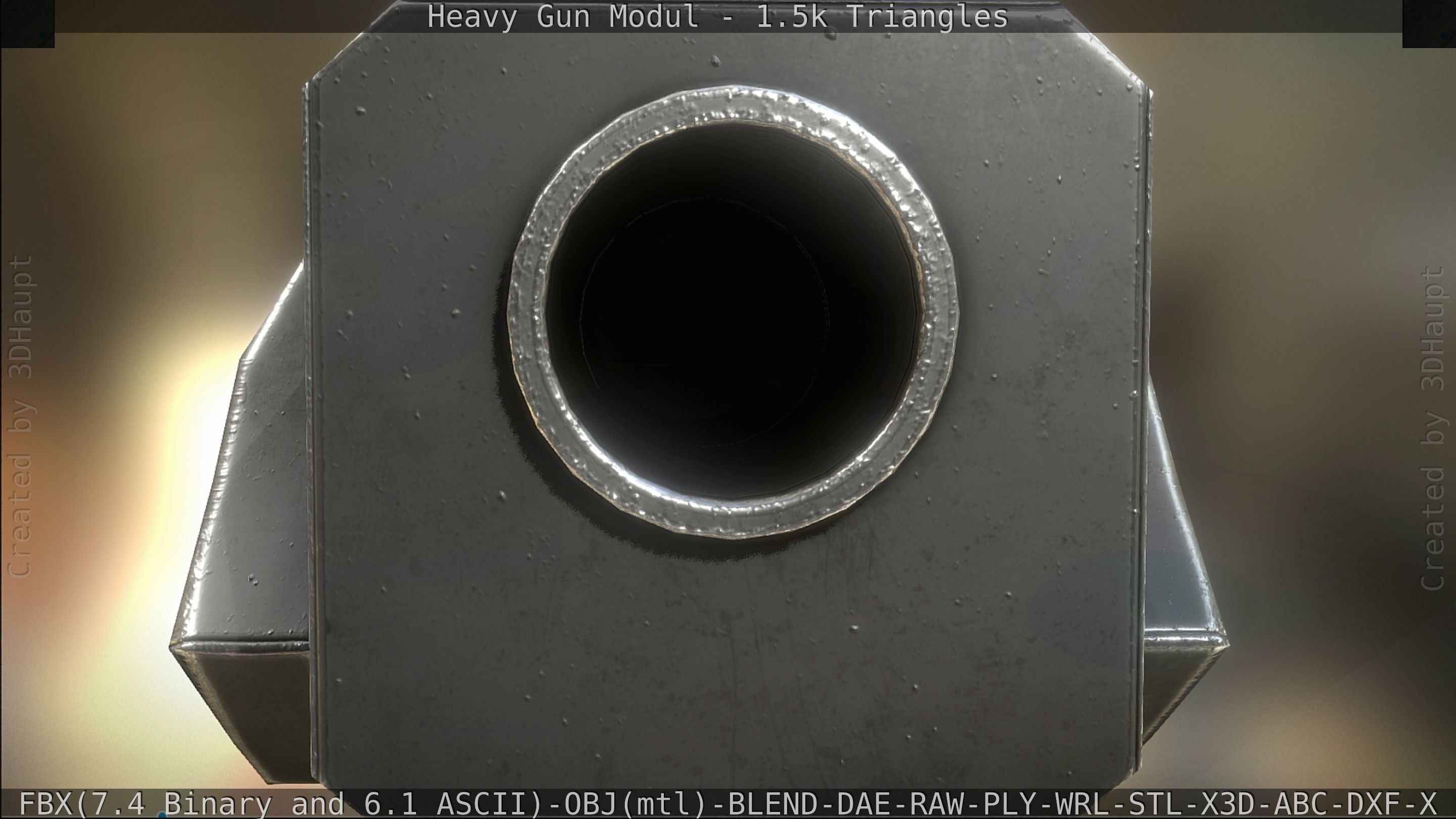 Heavy Gun Modul Animated Low-poly 3D model_45