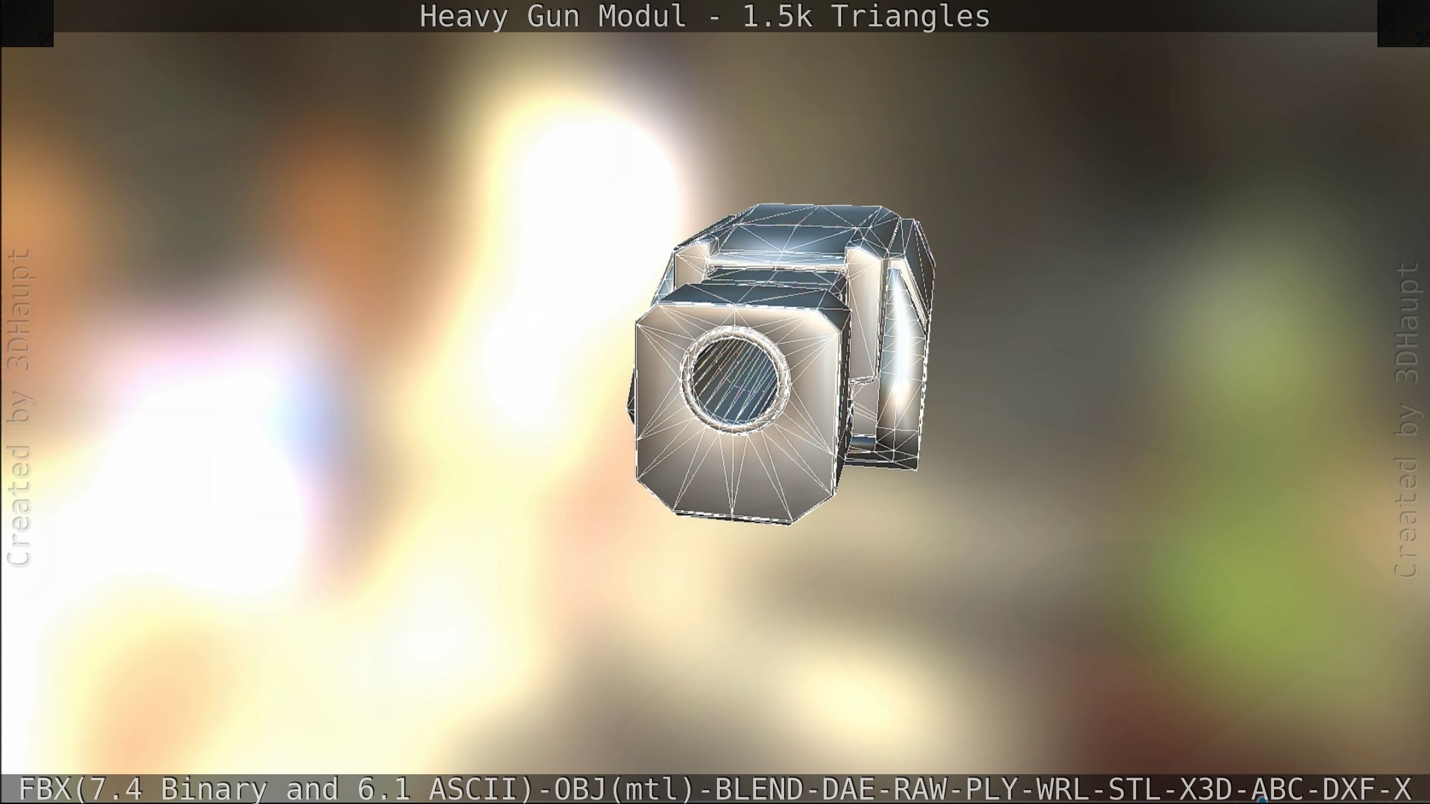 Heavy Gun Modul Animated Low-poly 3D model_231