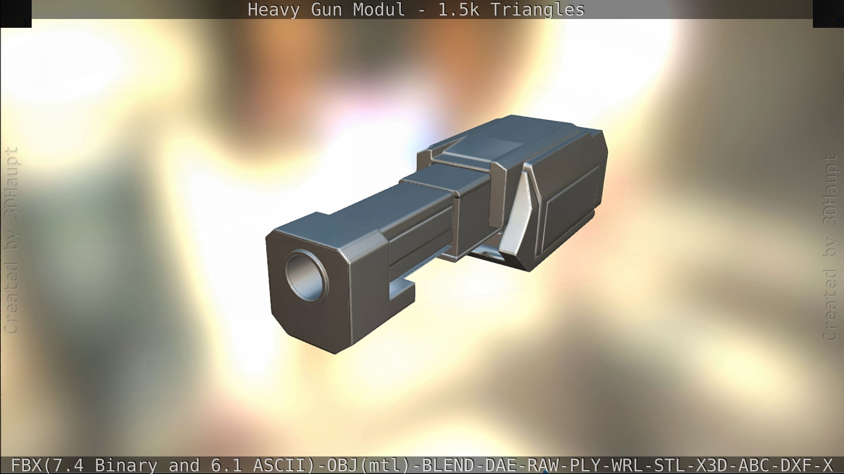 Heavy Gun Modul Animated Low-poly 3D model_276