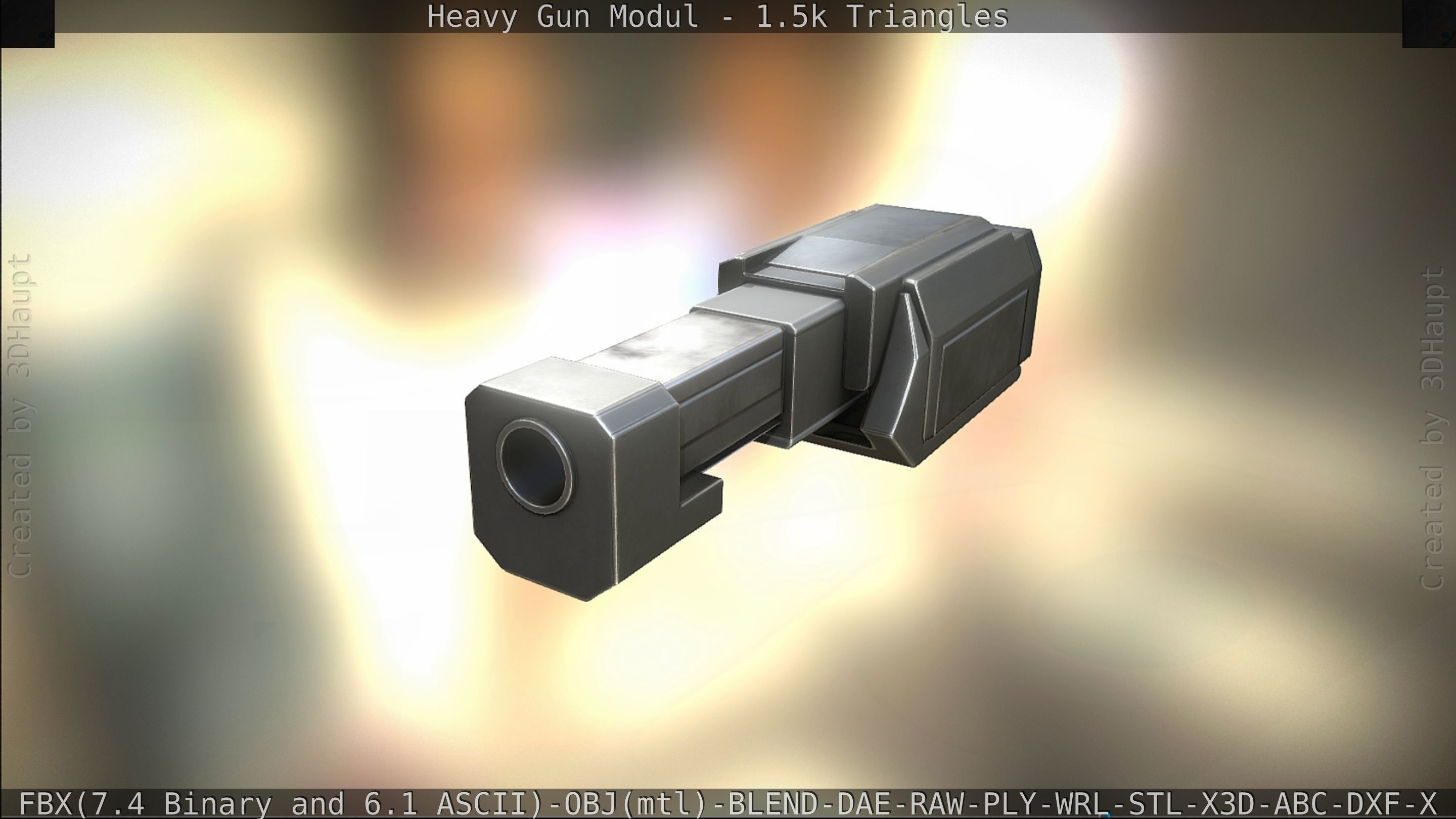 Heavy Gun Modul Animated Low-poly 3D model_350