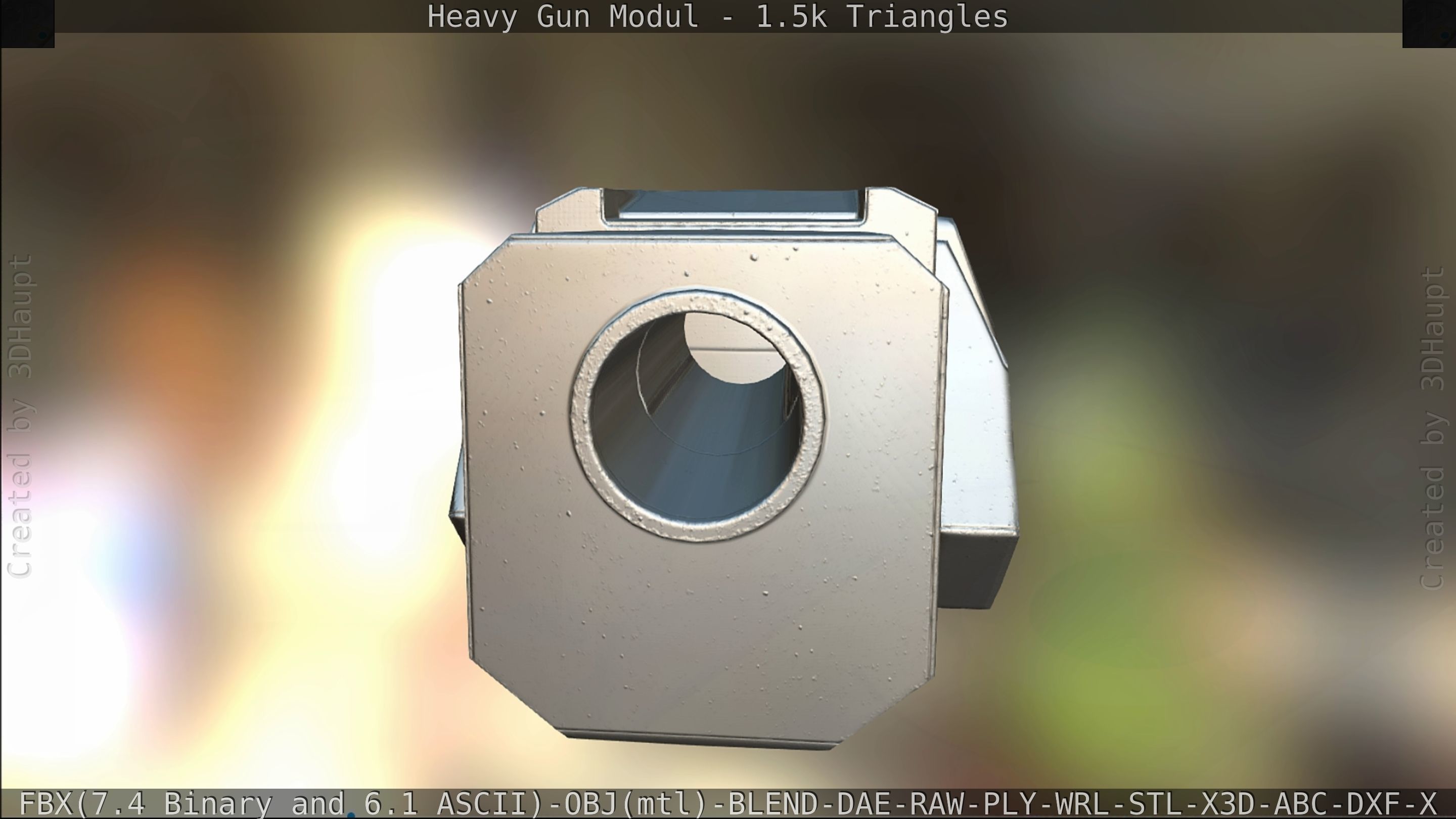 Heavy Gun Modul Animated Low-poly 3D model_268