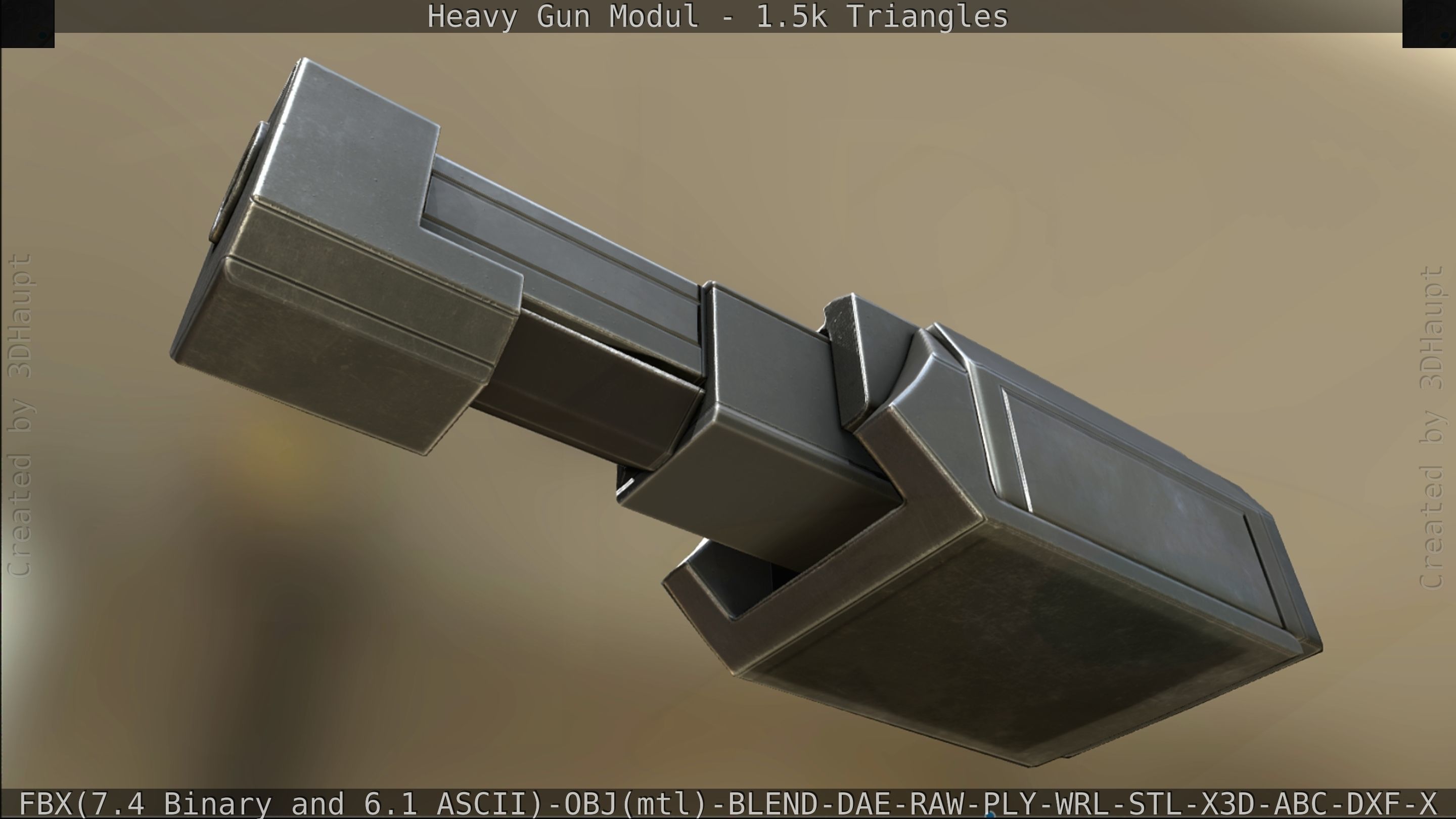 Heavy Gun Modul Animated Low-poly 3D model_324