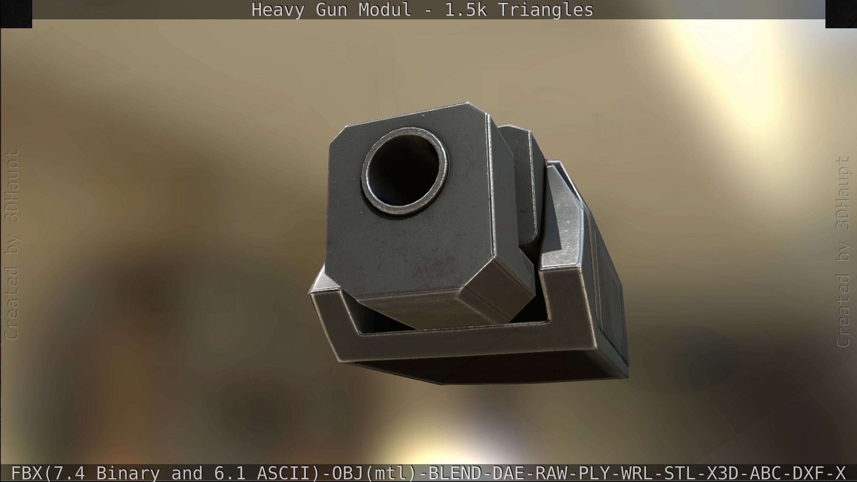 Heavy Gun Modul Animated Low-poly 3D model_307