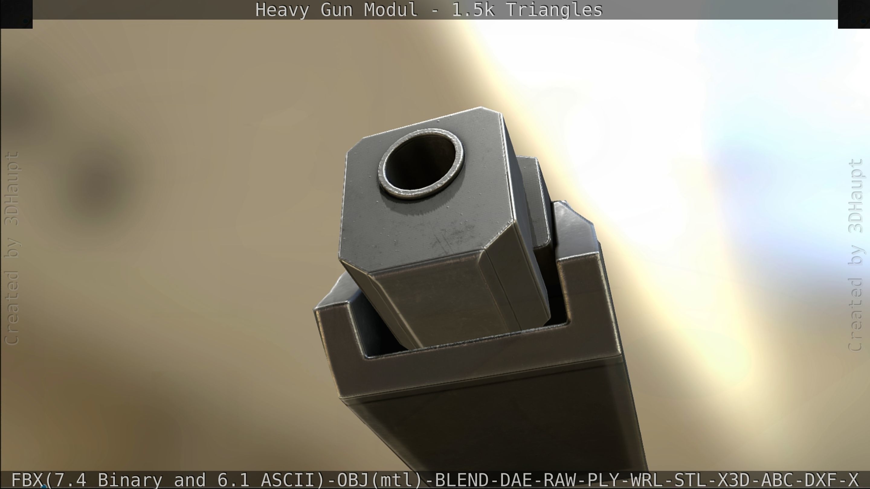 Heavy Gun Modul Animated Low-poly 3D model_310