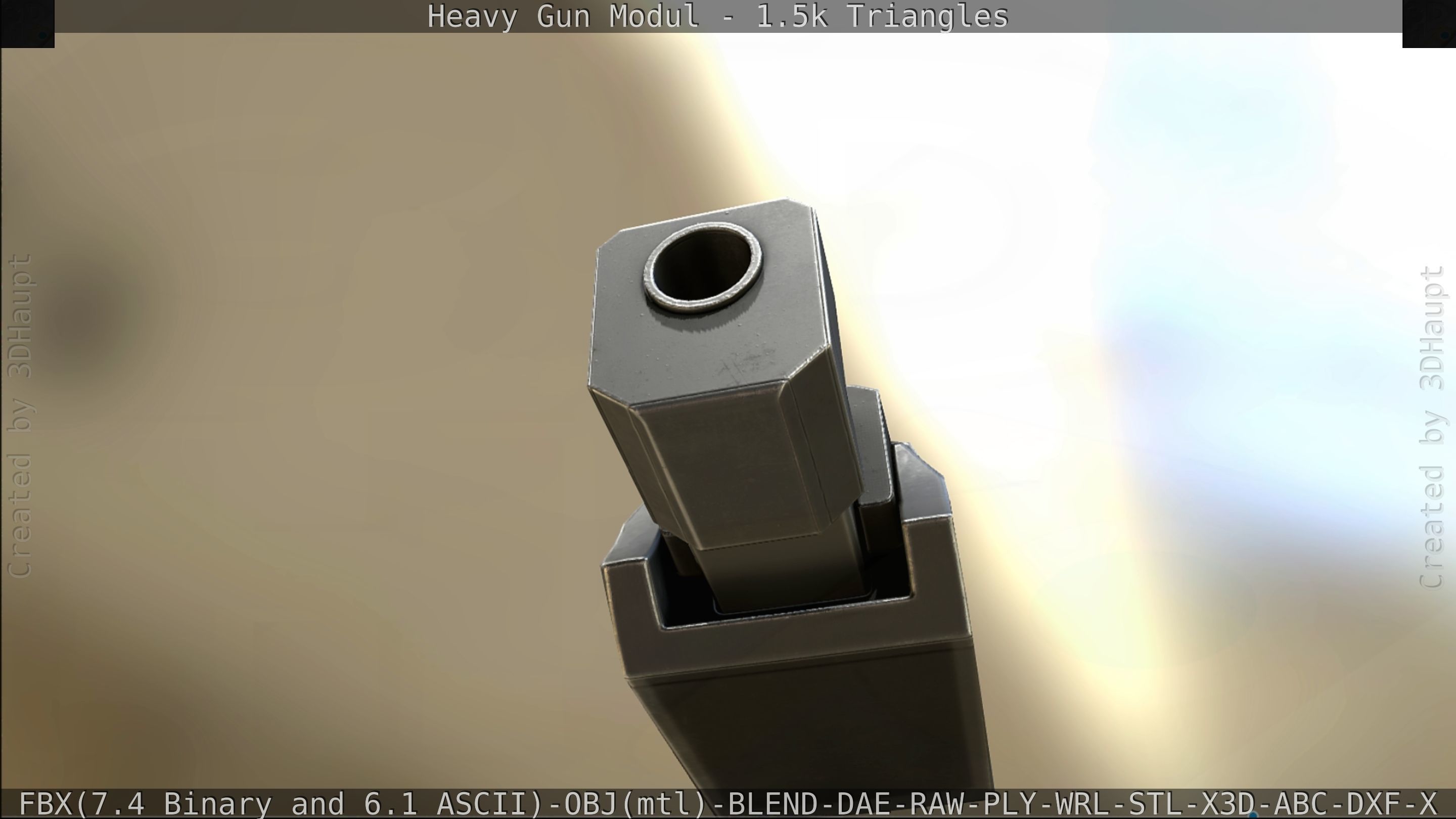 Heavy Gun Modul Animated Low-poly 3D model_328