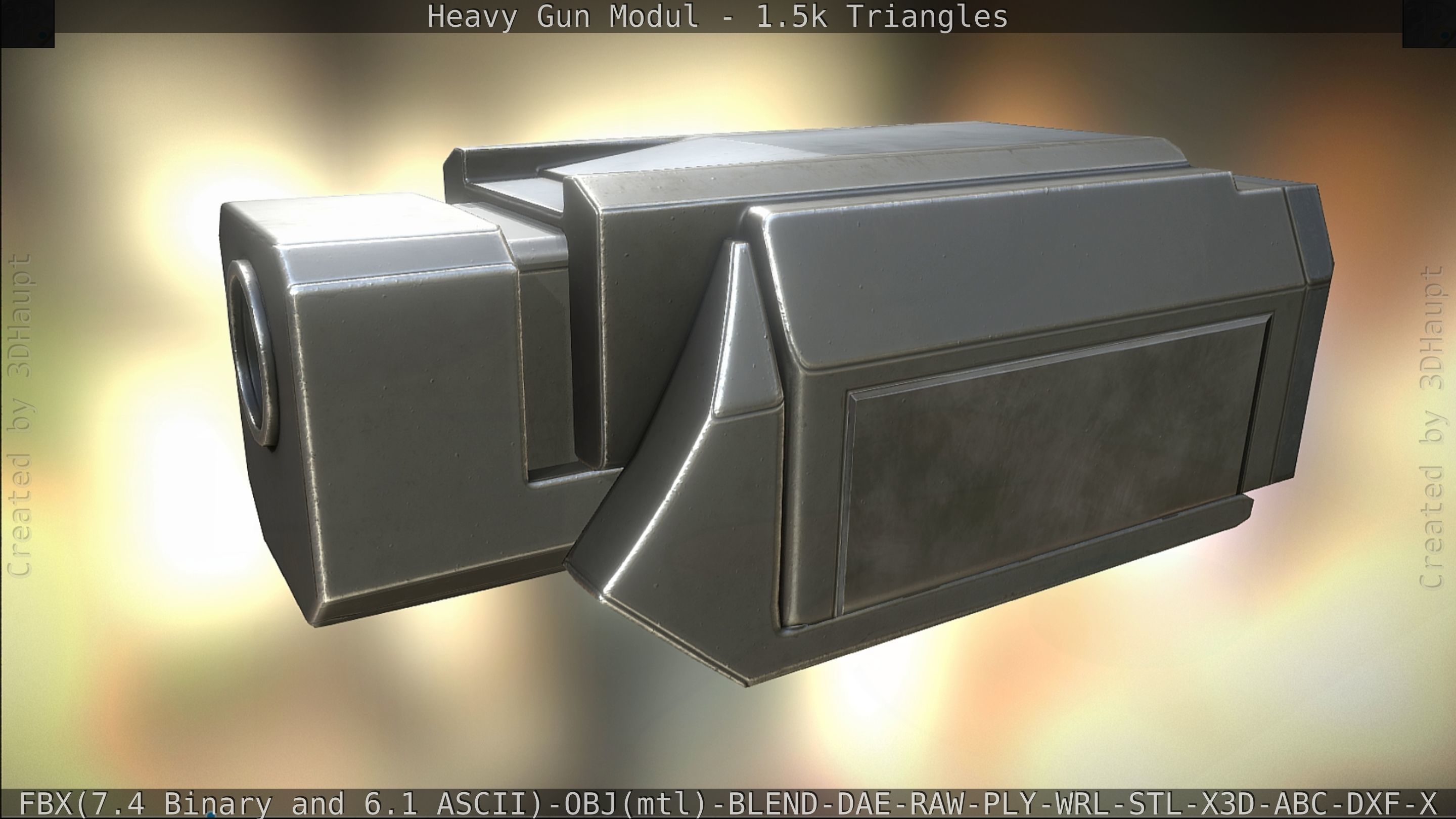 Heavy Gun Modul Animated Low-poly 3D model_94