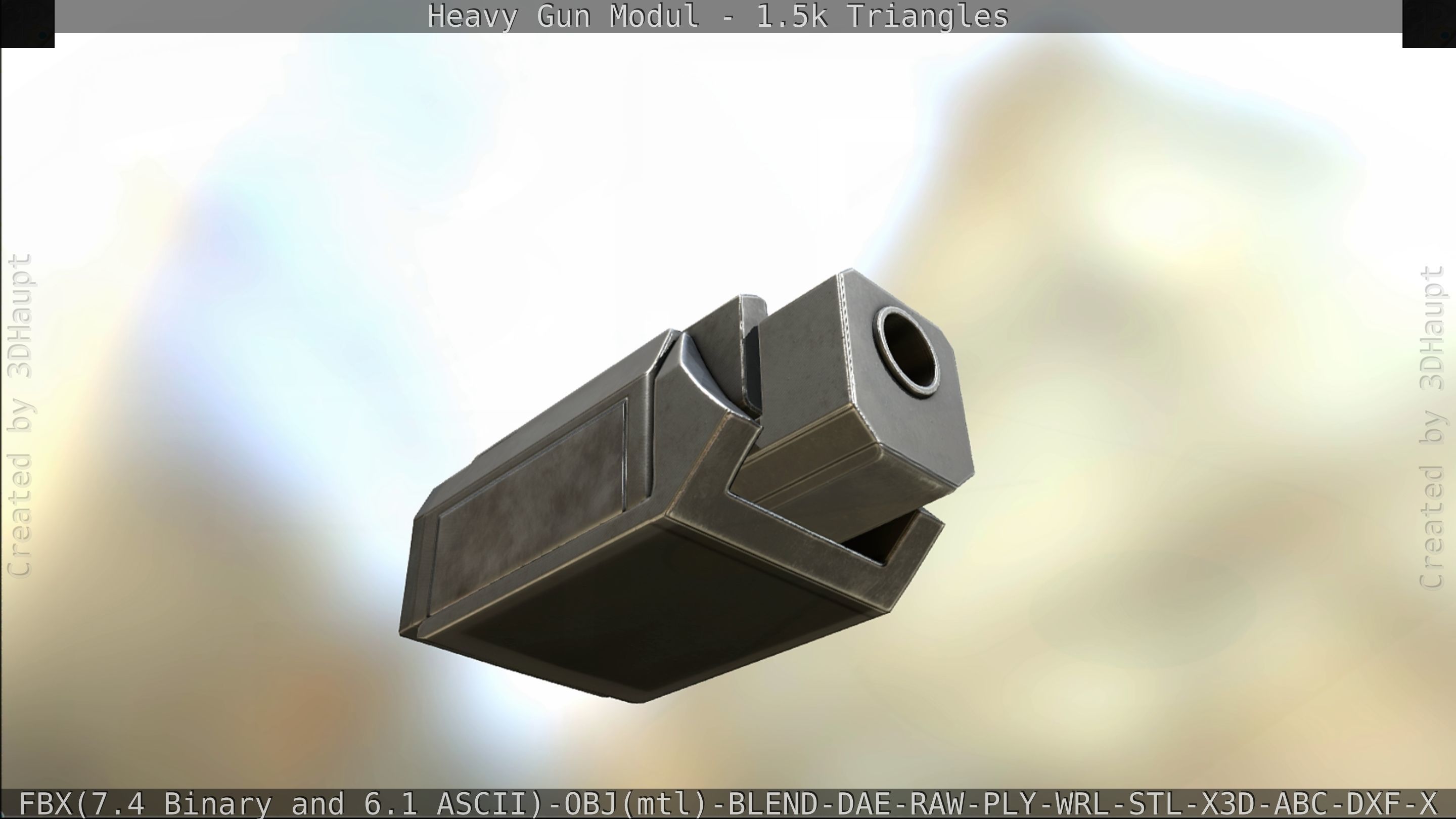 Heavy Gun Modul Animated Low-poly 3D model_334