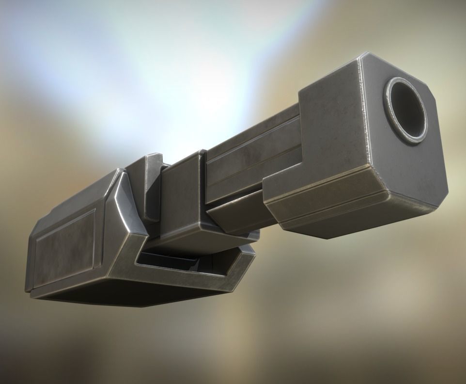 Heavy Gun Modul Animated Low-poly 3D model_1