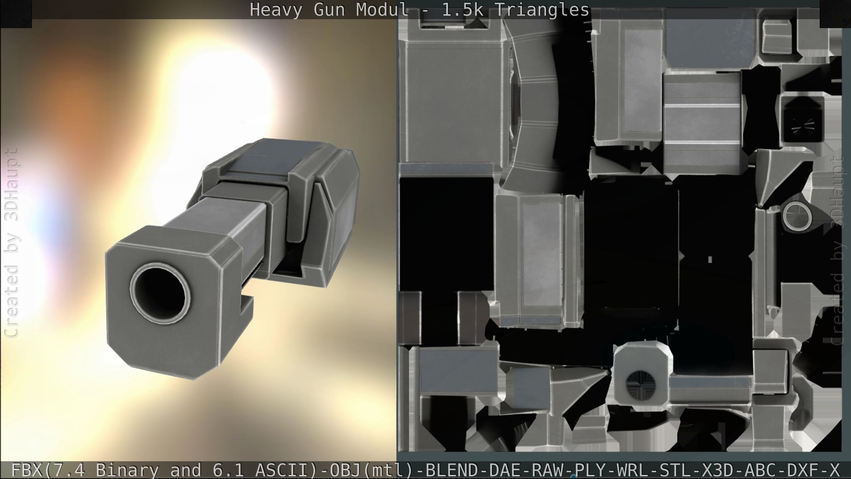 Heavy Gun Modul Animated Low-poly 3D model_154
