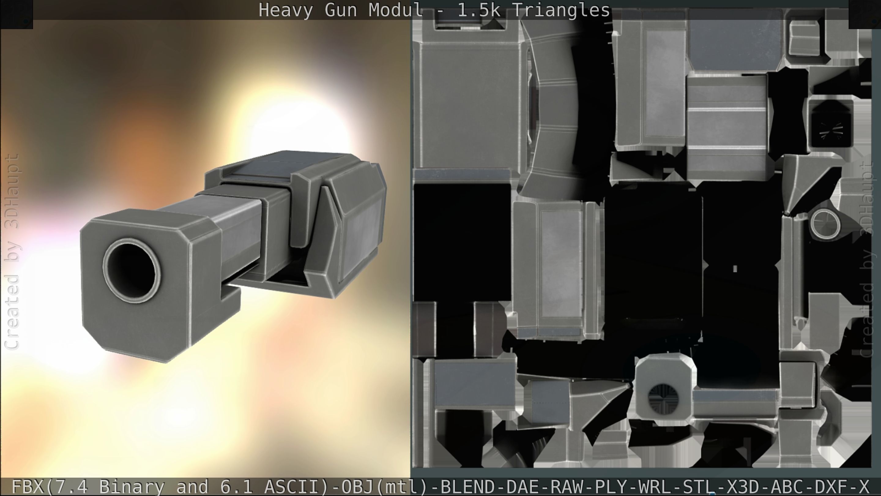 Heavy Gun Modul Animated Low-poly 3D model_157