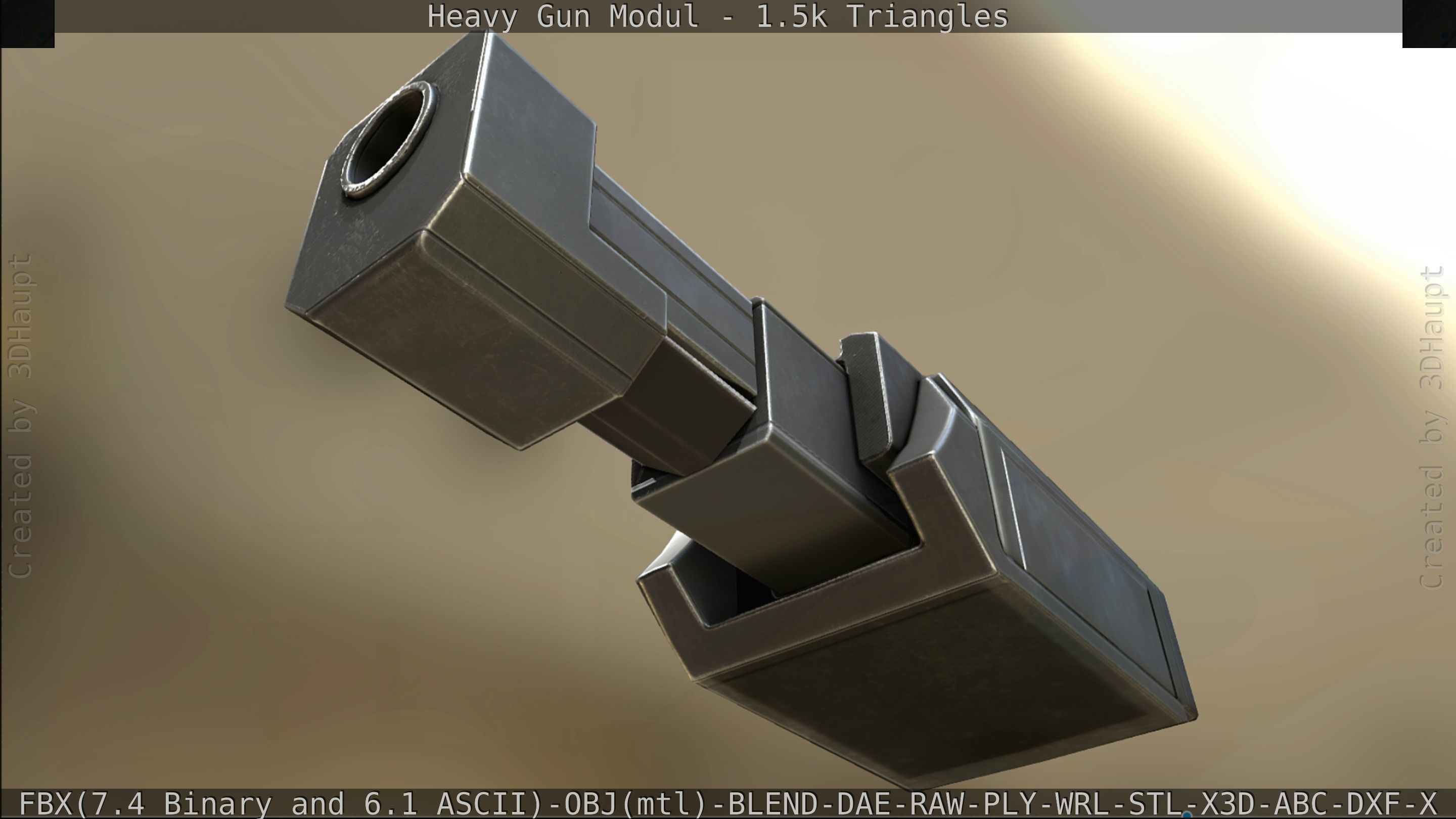 Heavy Gun Modul Animated Low-poly 3D model_327