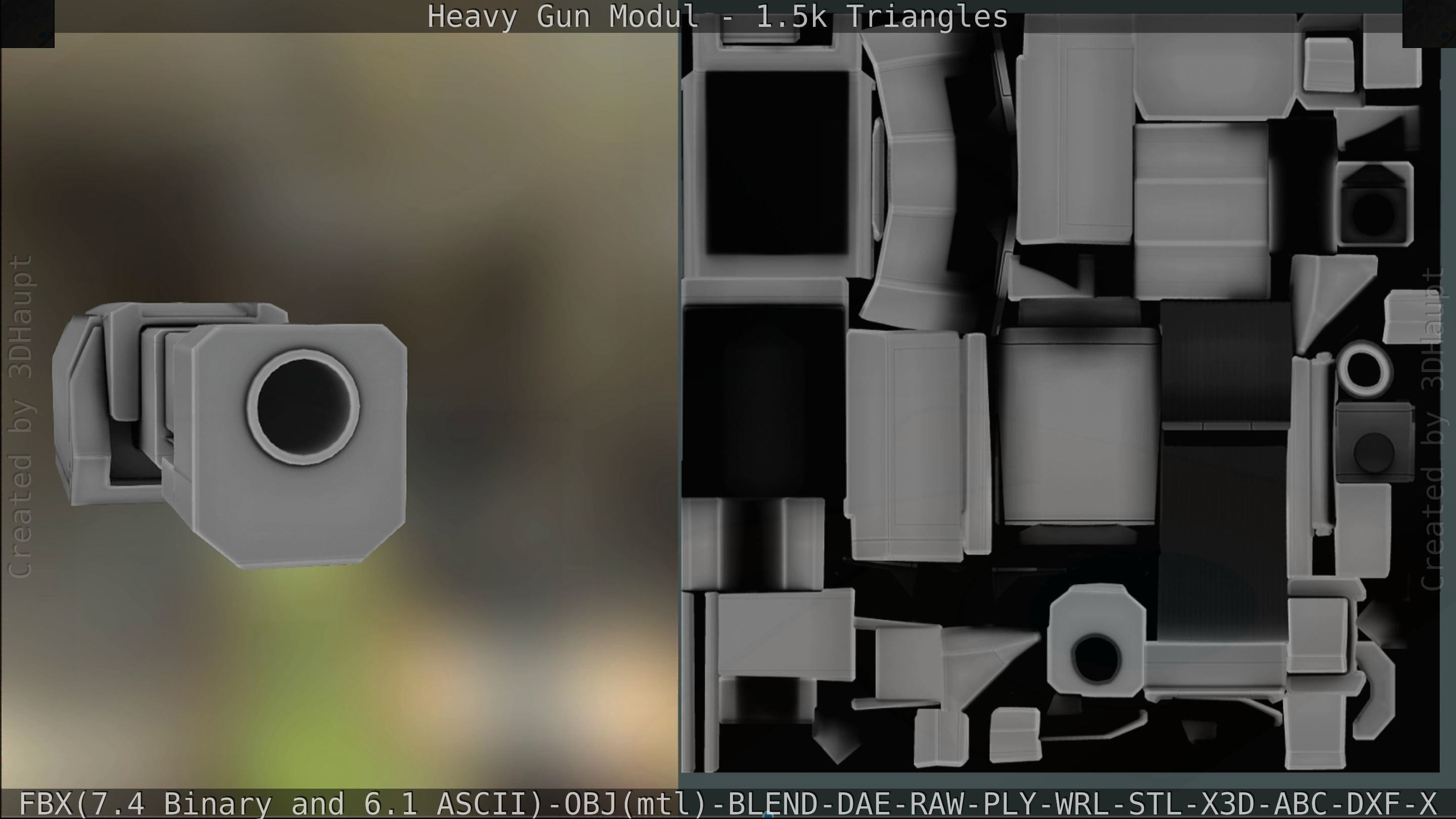 Heavy Gun Modul Animated Low-poly 3D model_201