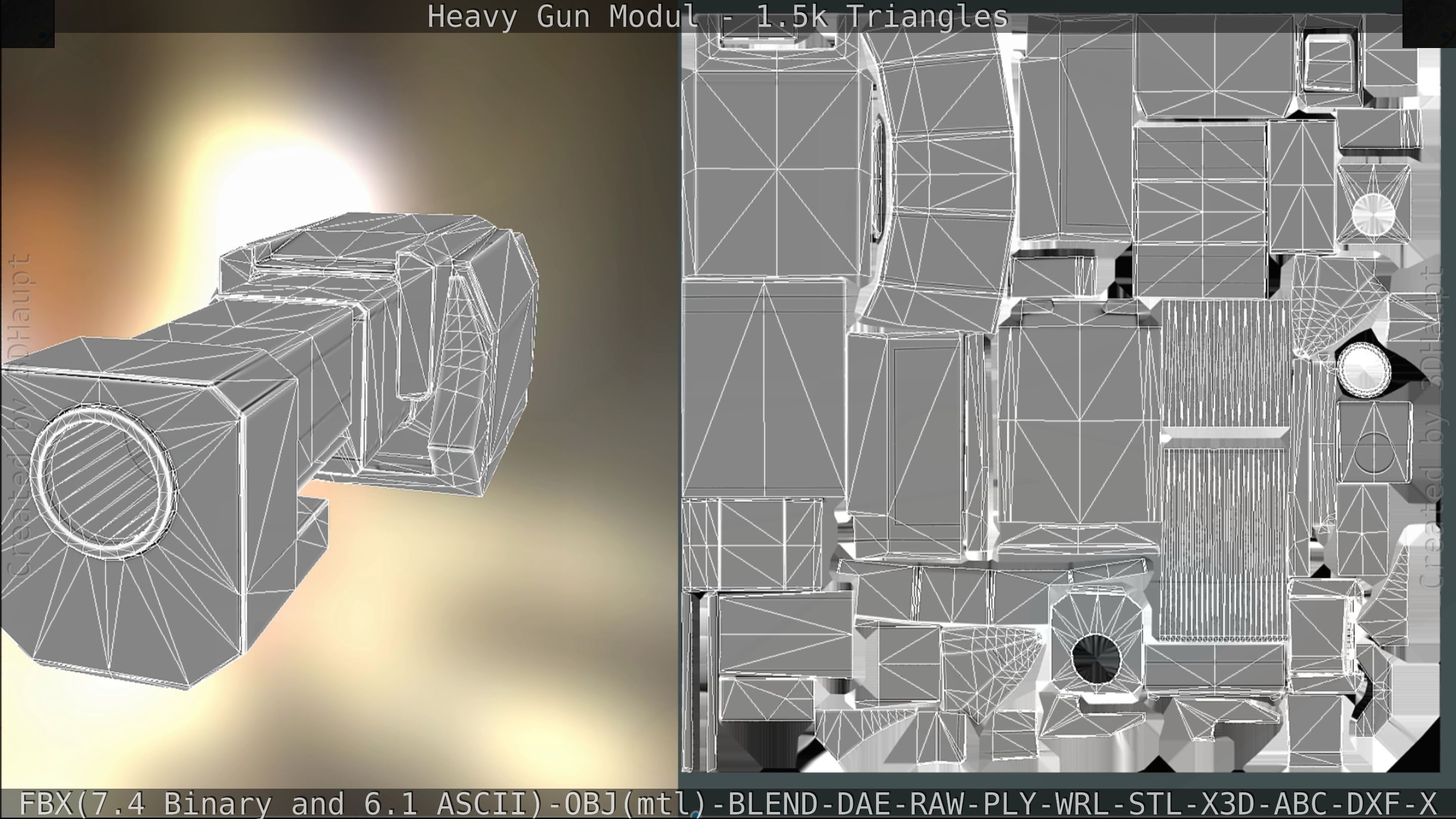 Heavy Gun Modul Animated Low-poly 3D model_223