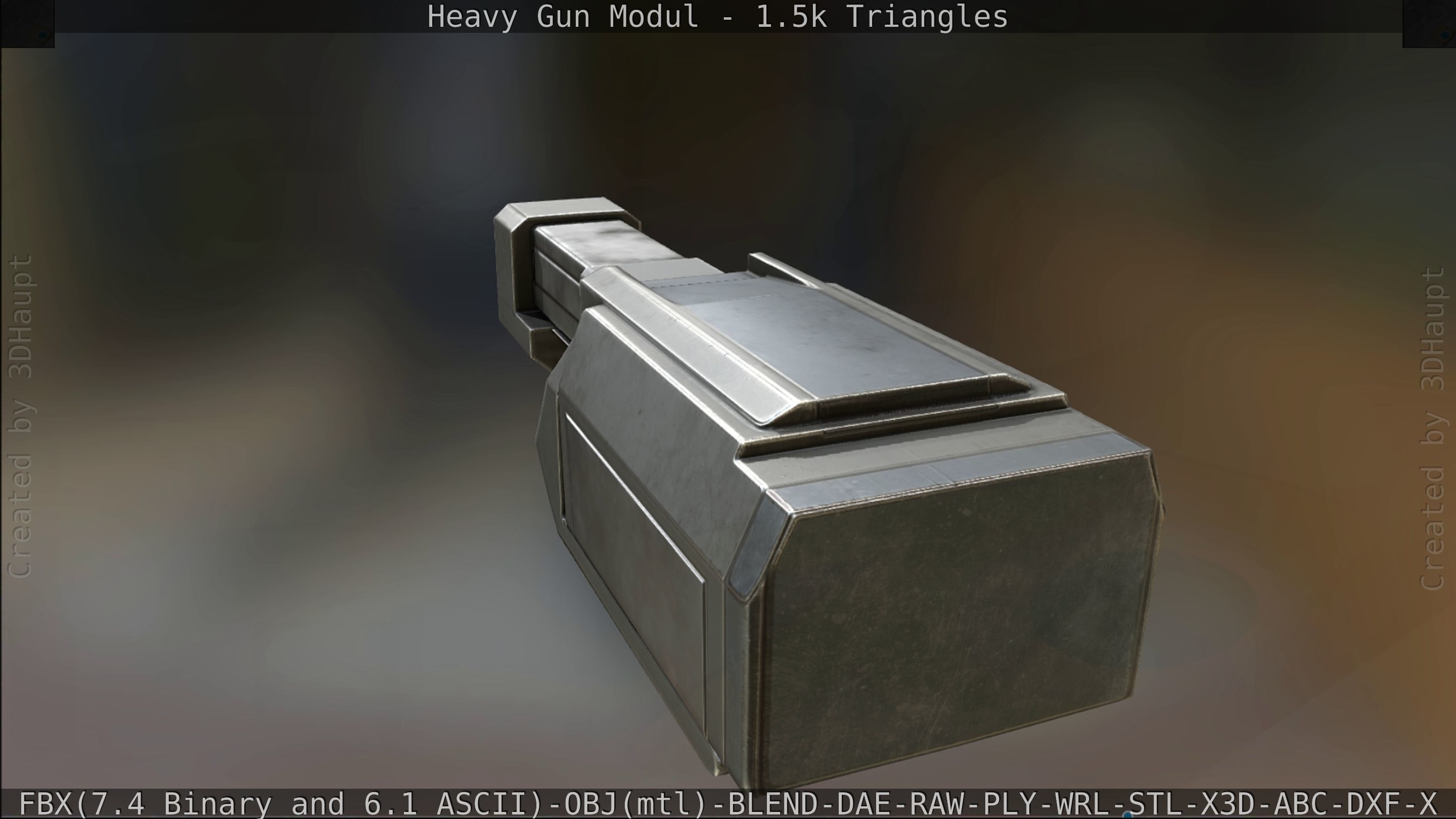 Heavy Gun Modul Animated Low-poly 3D model_302