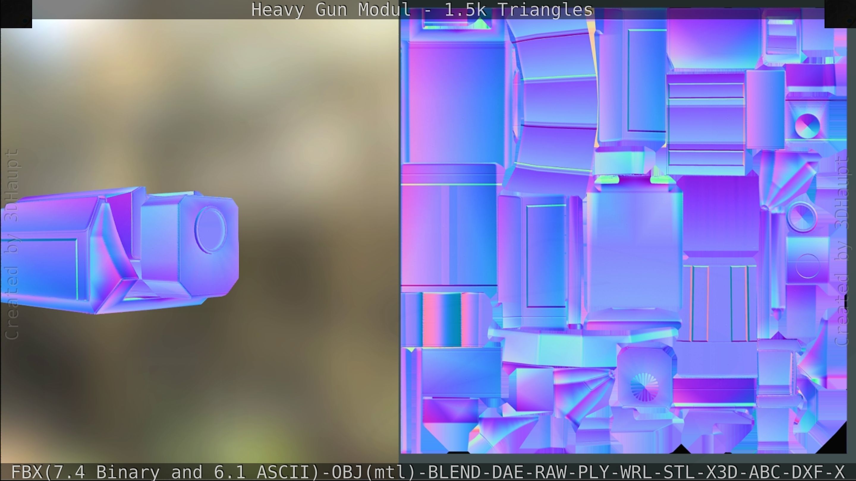 Heavy Gun Modul Animated Low-poly 3D model_187