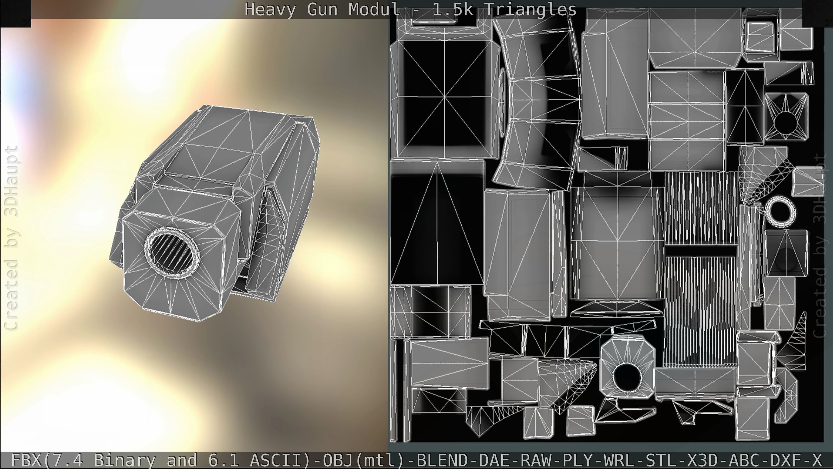 Heavy Gun Modul Animated Low-poly 3D model_211