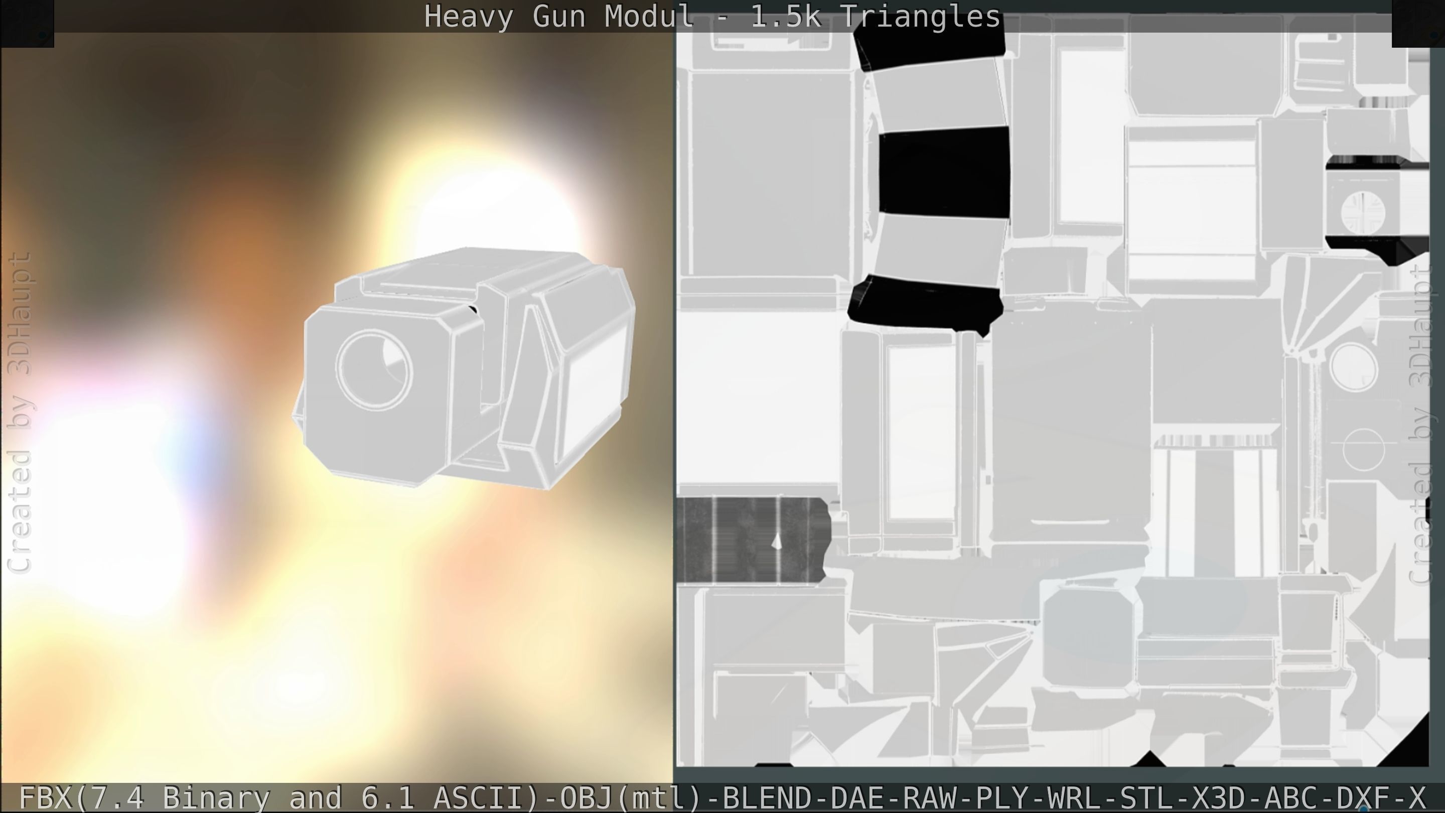 Heavy Gun Modul Animated Low-poly 3D model_160