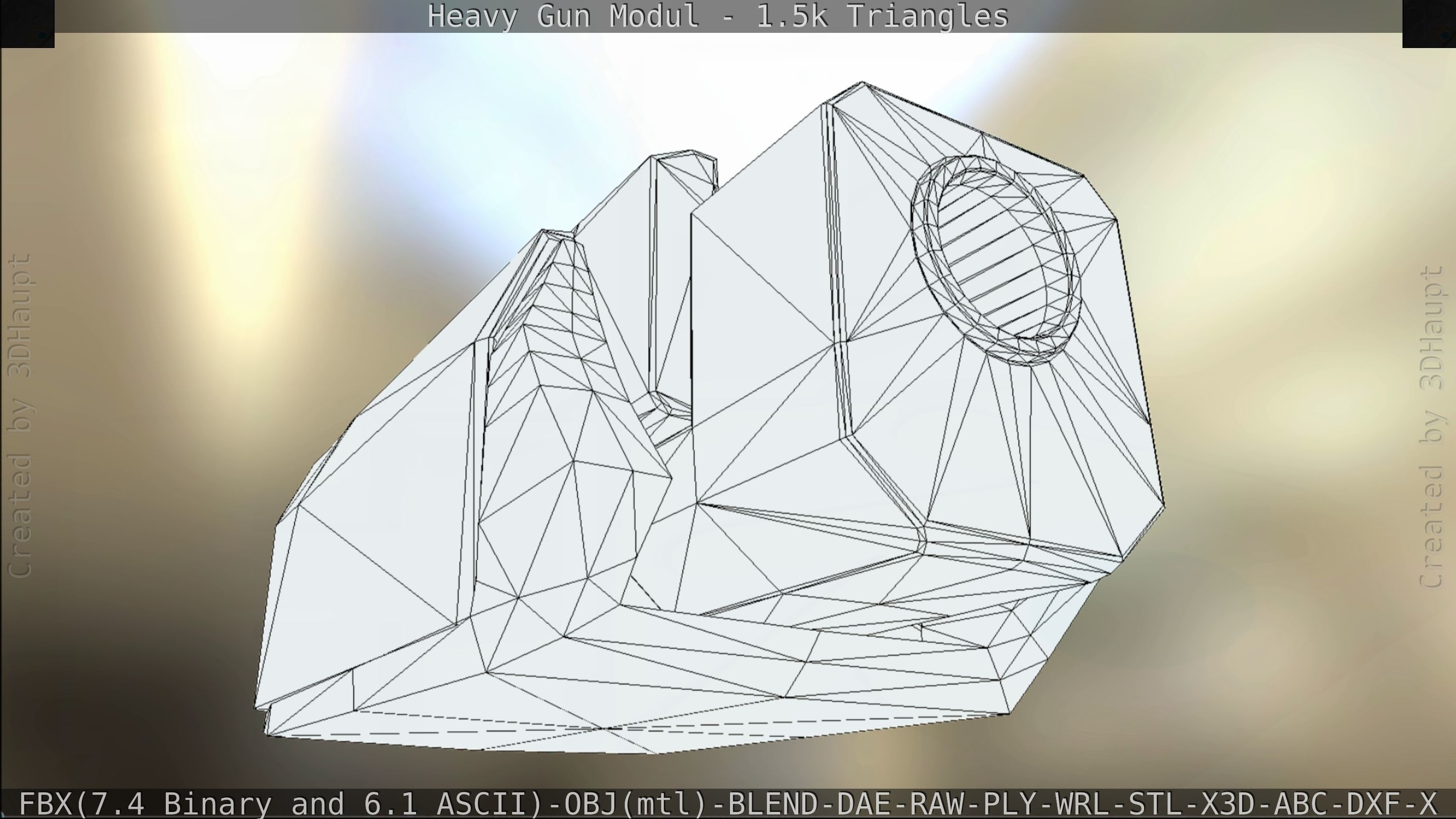 Heavy Gun Modul Animated Low-poly 3D model_138