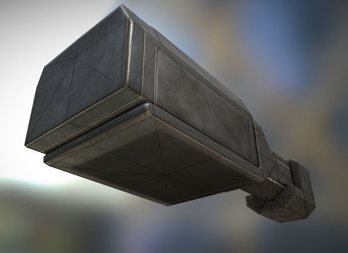 Heavy Gun Modul Animated Low-poly 3D model_10