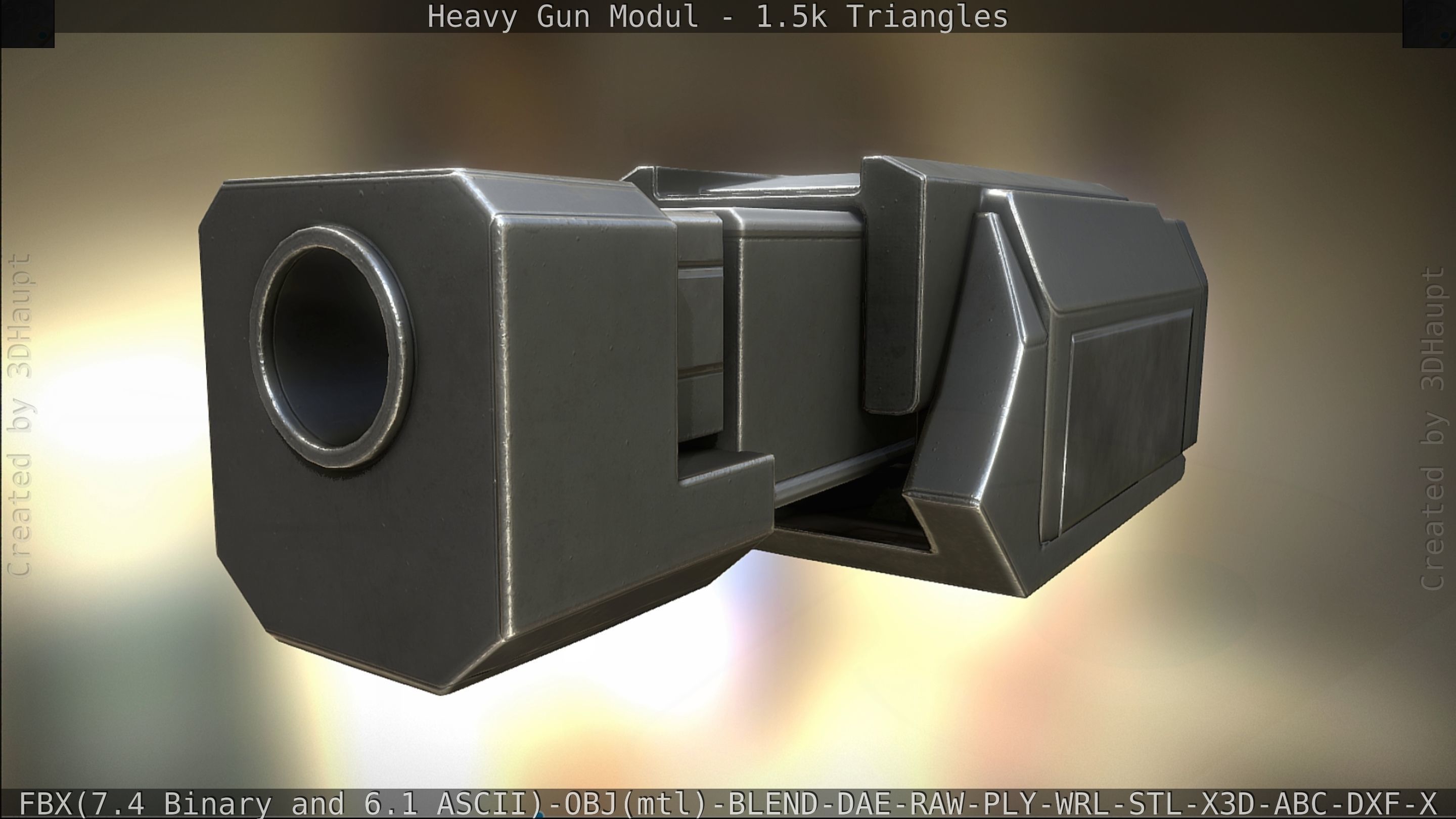 Heavy Gun Modul Animated Low-poly 3D model_99
