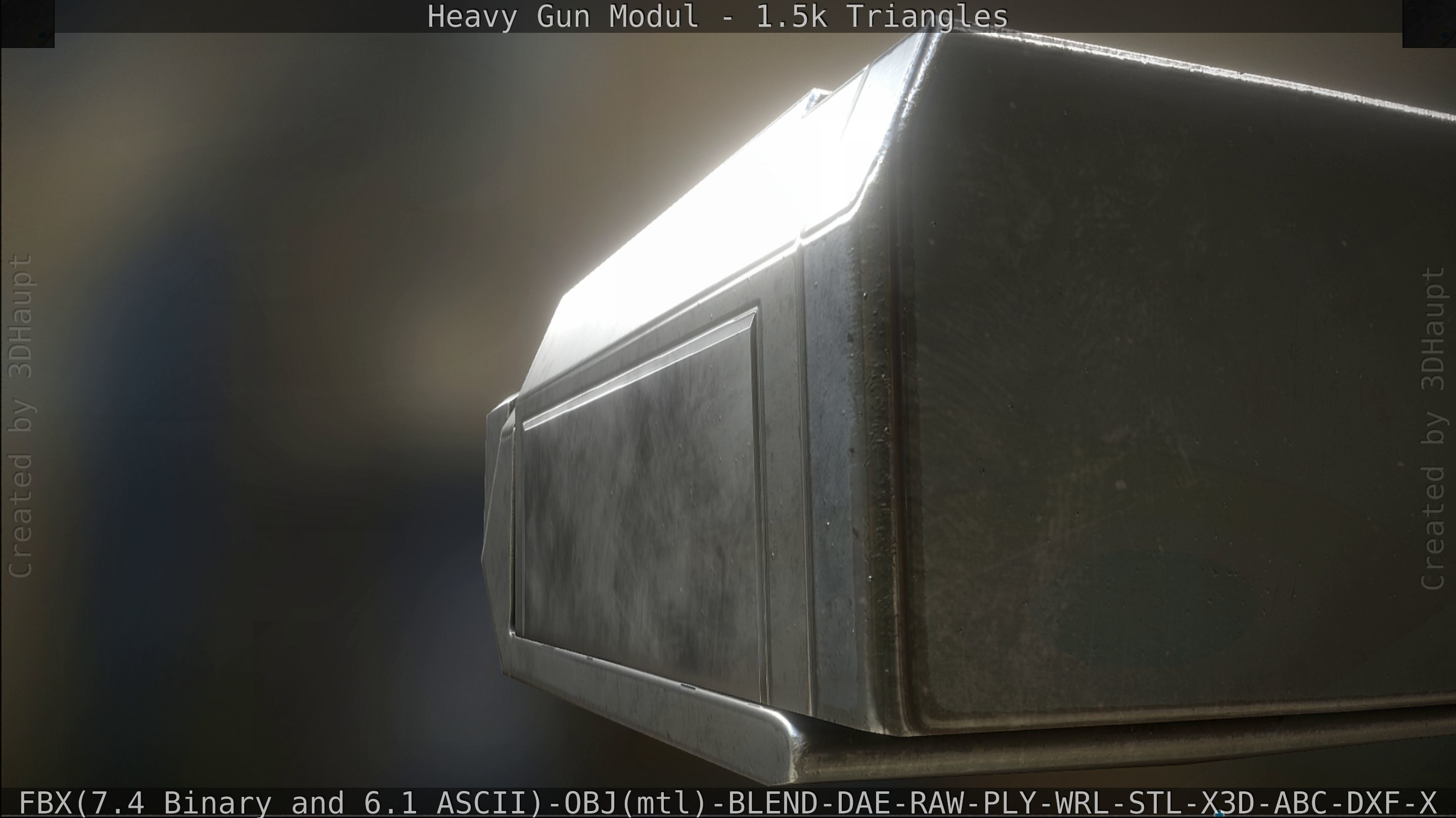 Heavy Gun Modul Animated Low-poly 3D model_35