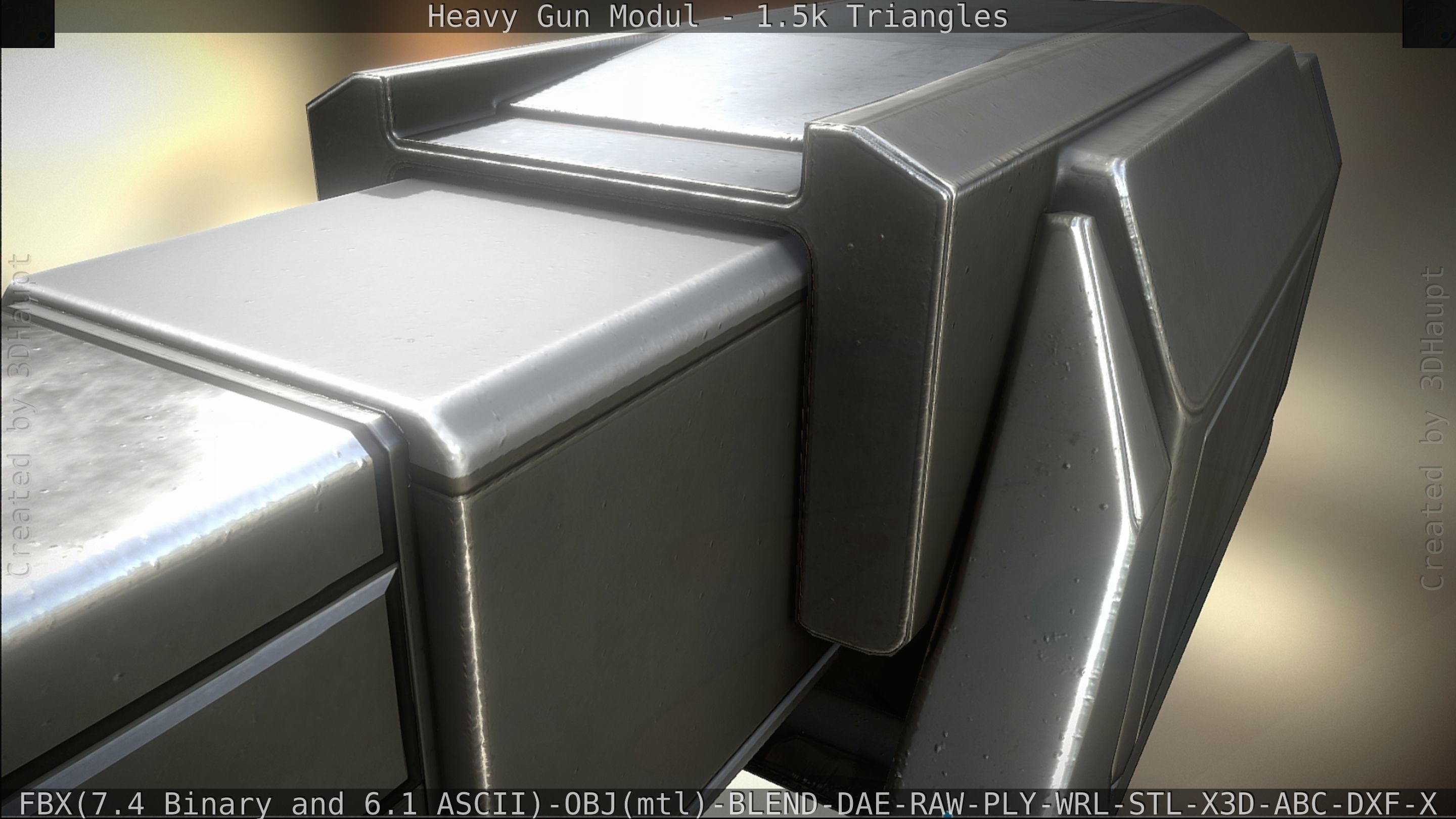 Heavy Gun Modul Animated Low-poly 3D model_57