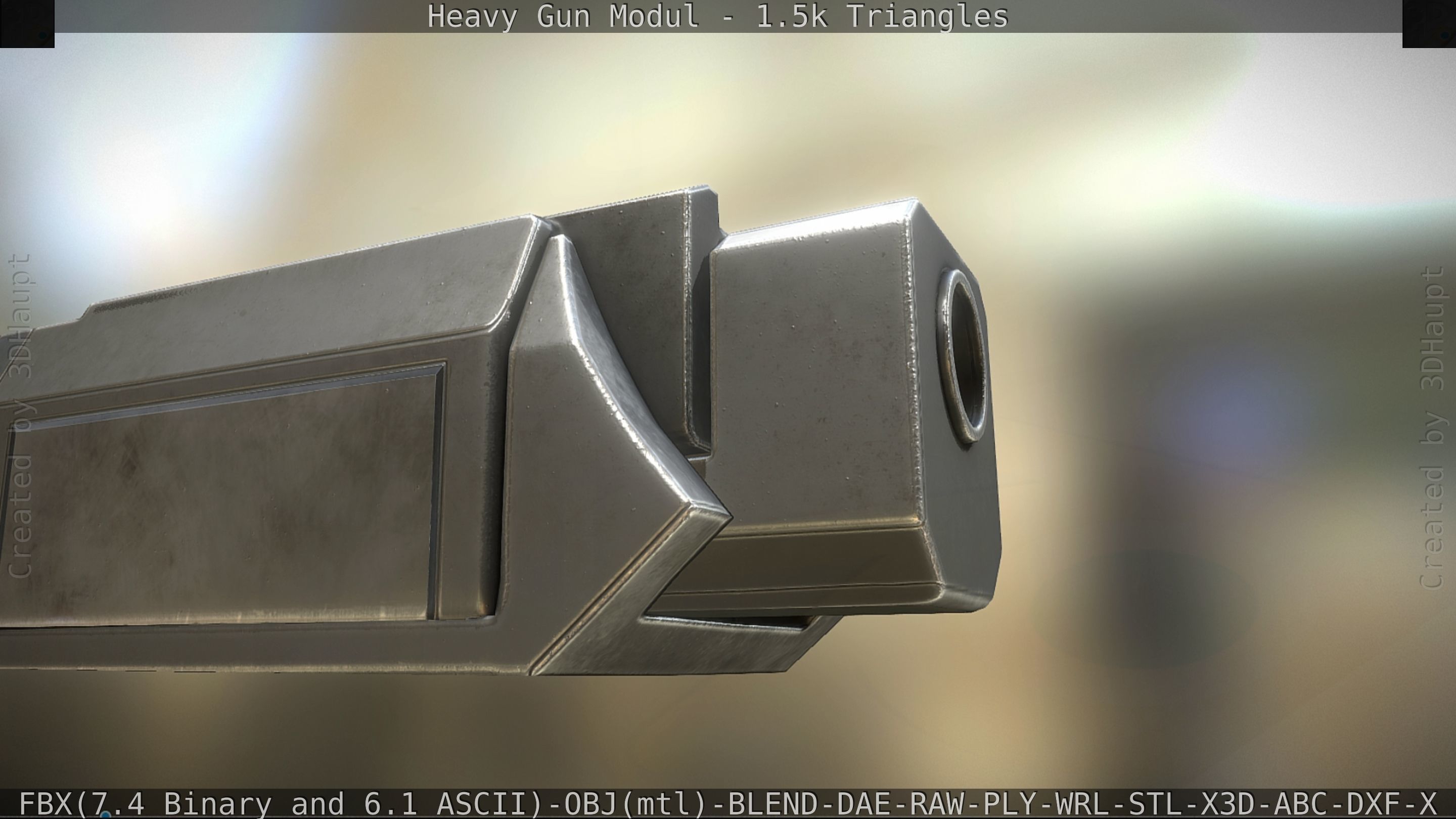 Heavy Gun Modul Animated Low-poly 3D model_20