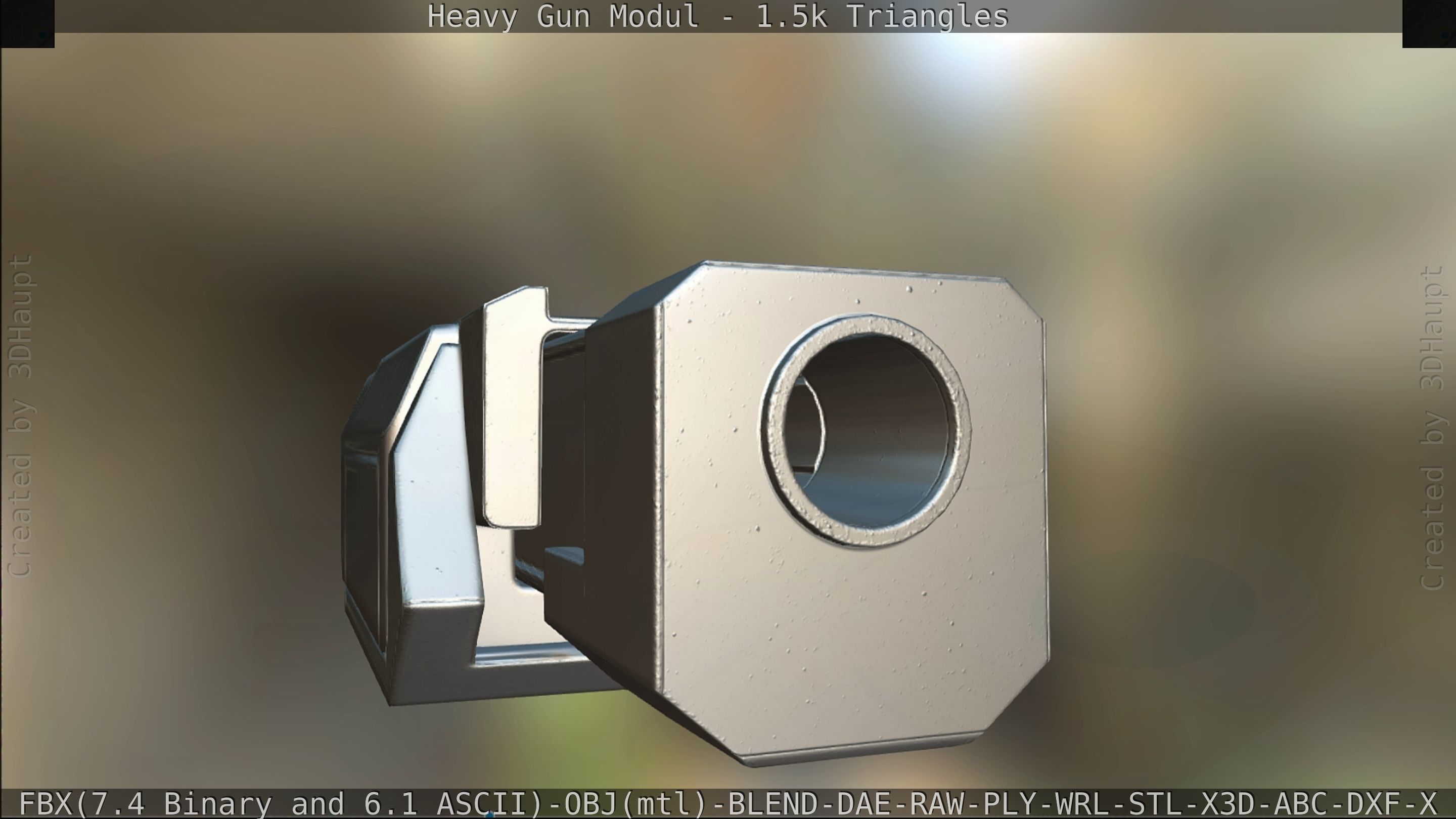 Heavy Gun Modul Animated Low-poly 3D model_245