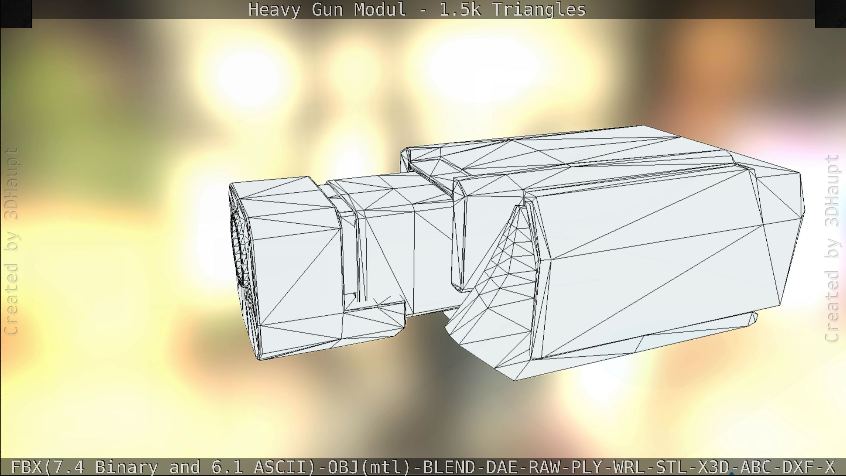 Heavy Gun Modul Animated Low-poly 3D model_109