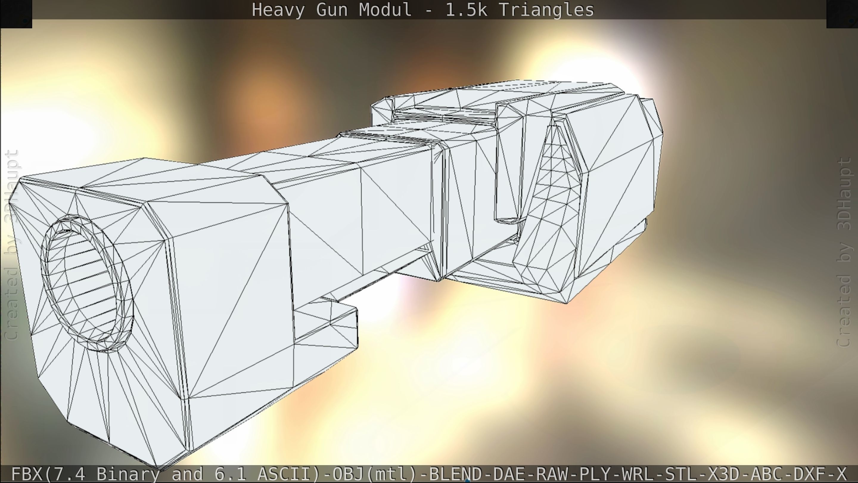 Heavy Gun Modul Animated Low-poly 3D model_127