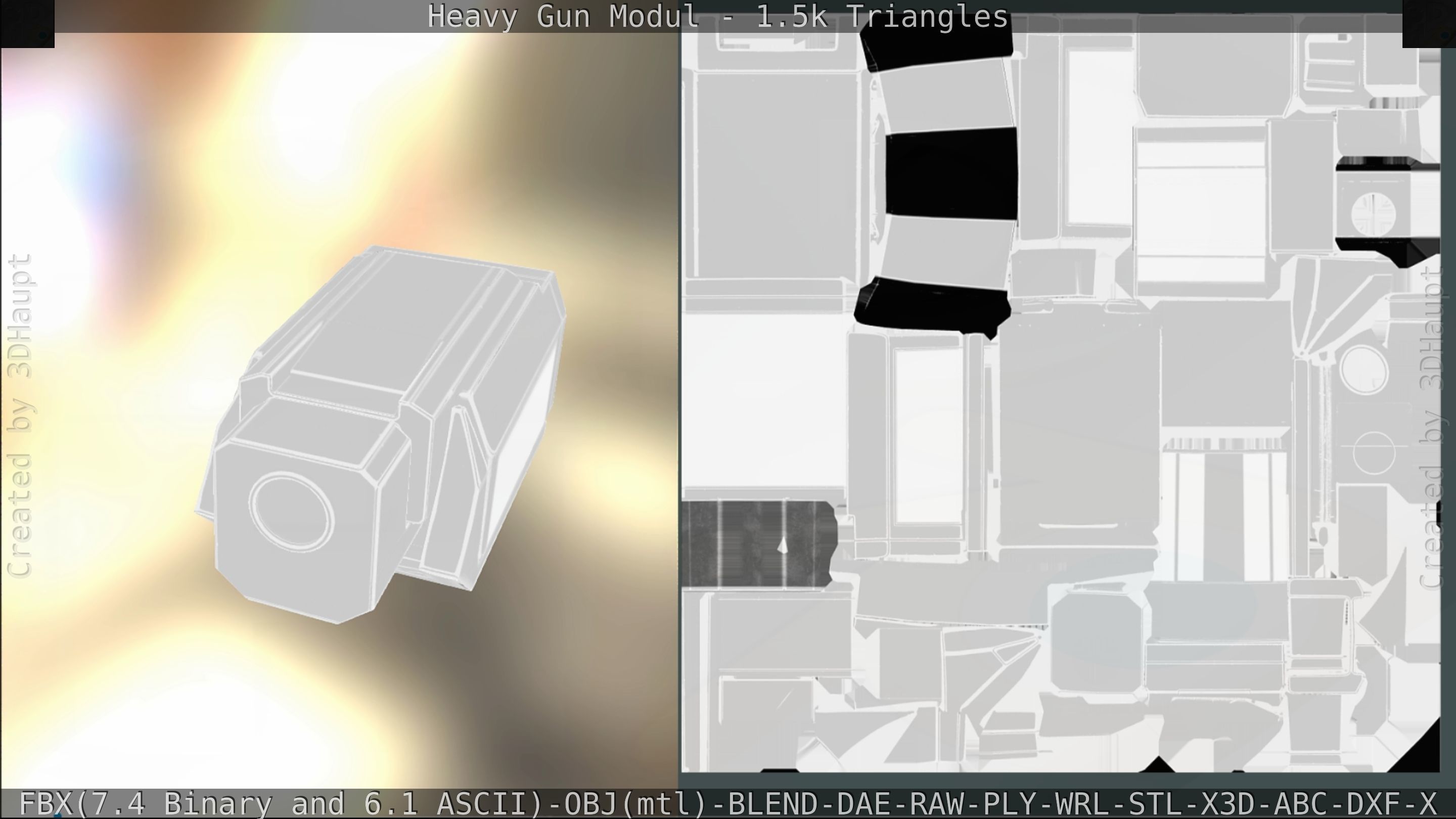 Heavy Gun Modul Animated Low-poly 3D model_165