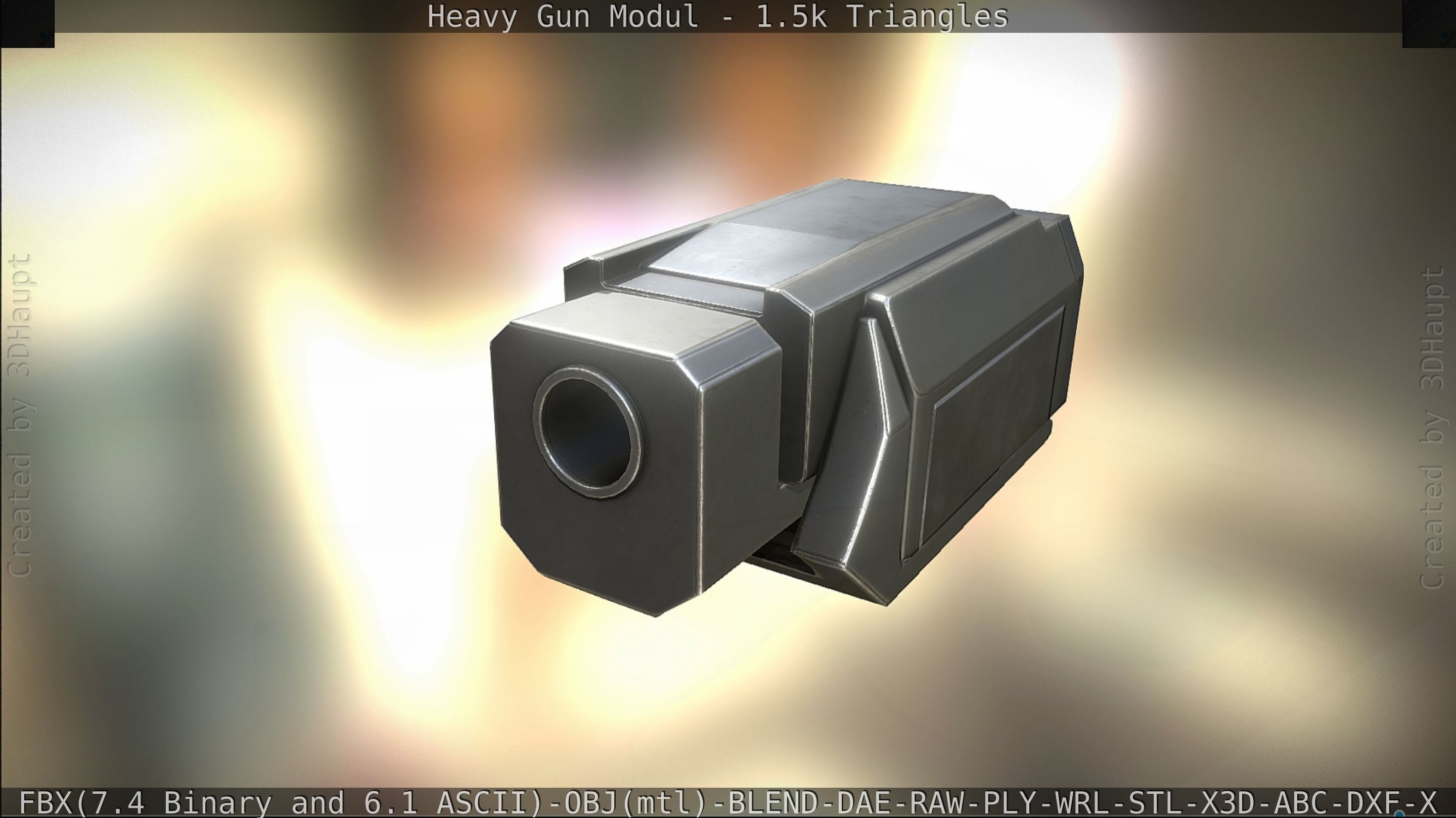 Heavy Gun Modul Animated Low-poly 3D model_282