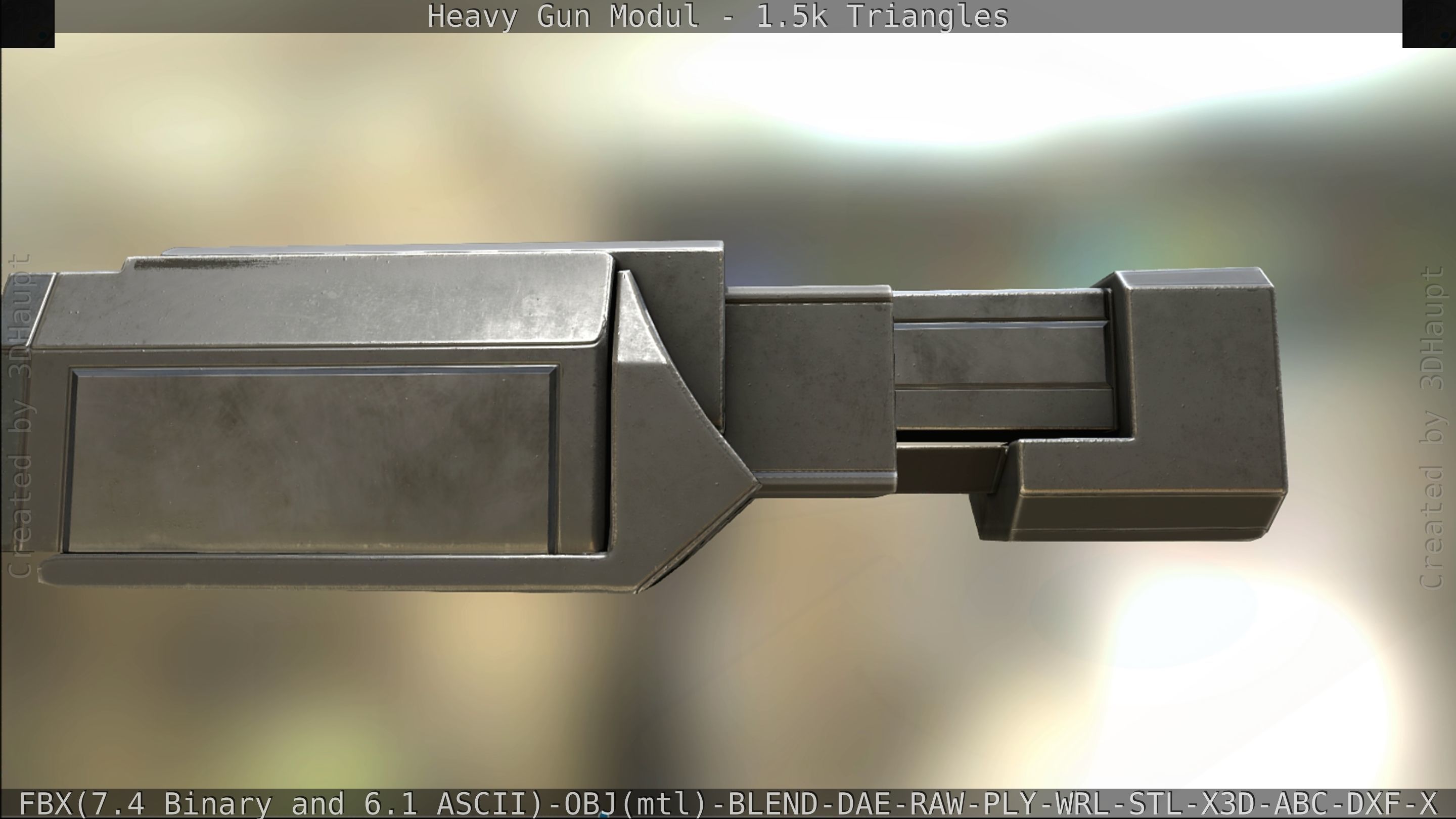 Heavy Gun Modul Animated Low-poly 3D model_293
