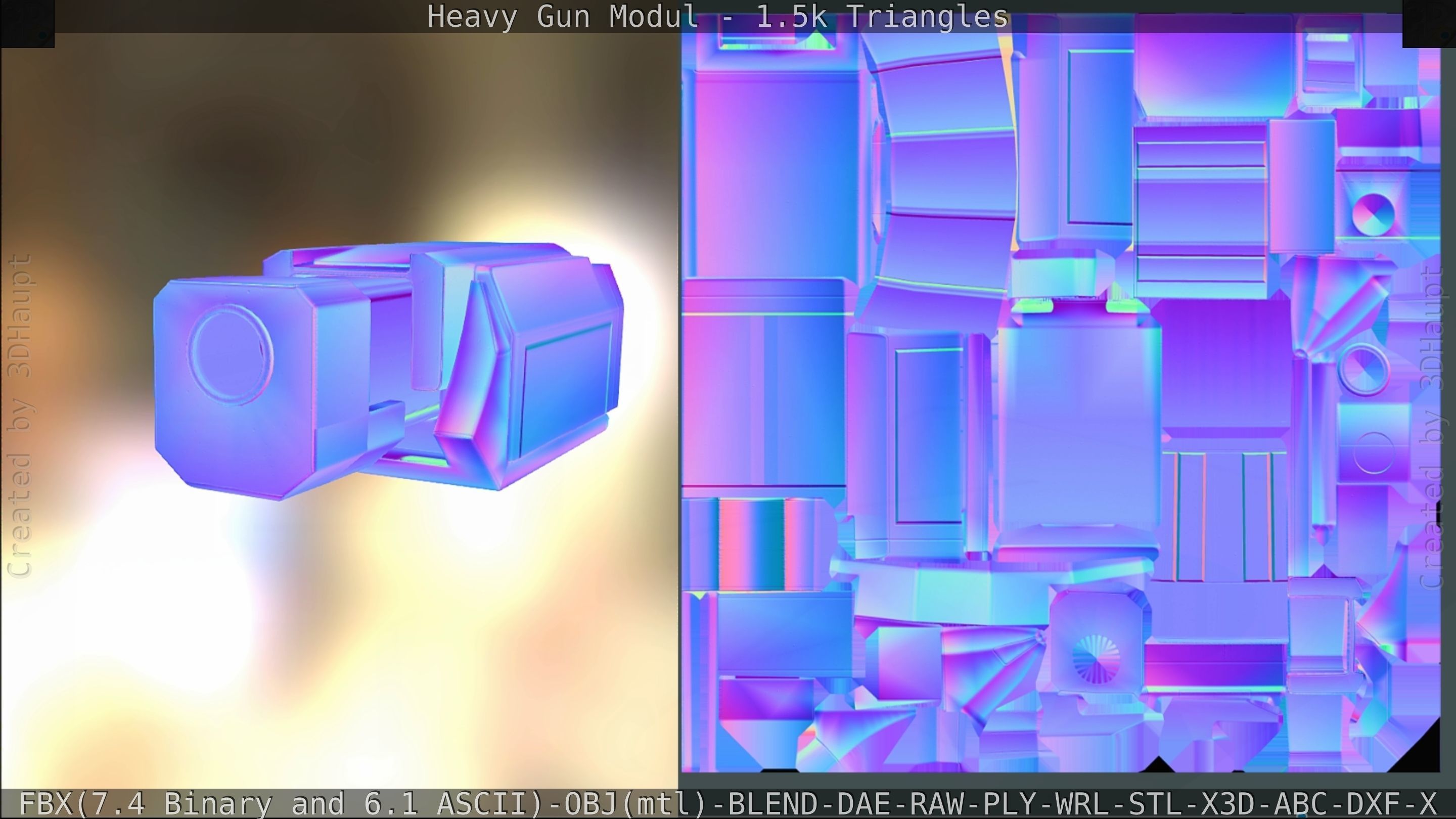 Heavy Gun Modul Animated Low-poly 3D model_183