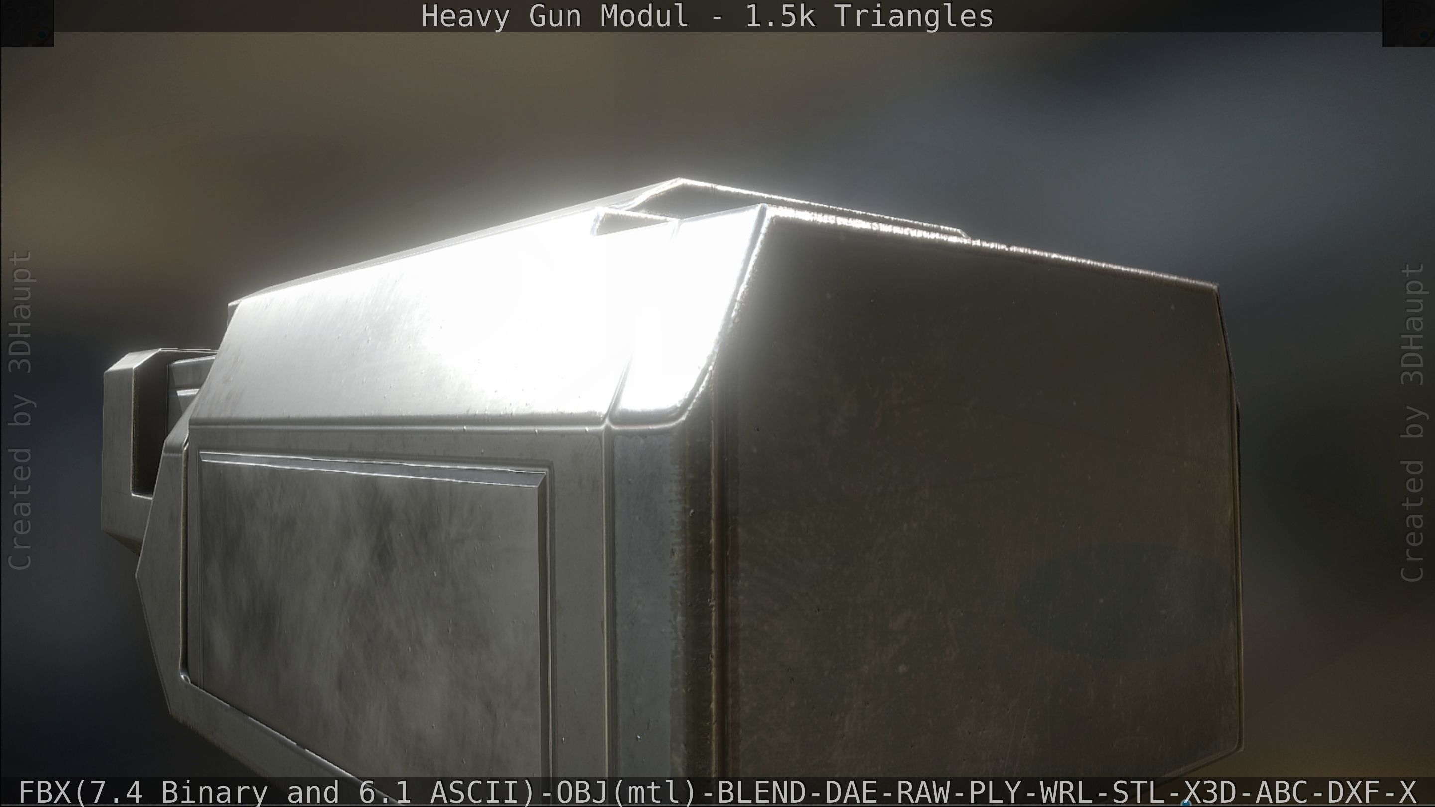 Heavy Gun Modul Animated Low-poly 3D model_83