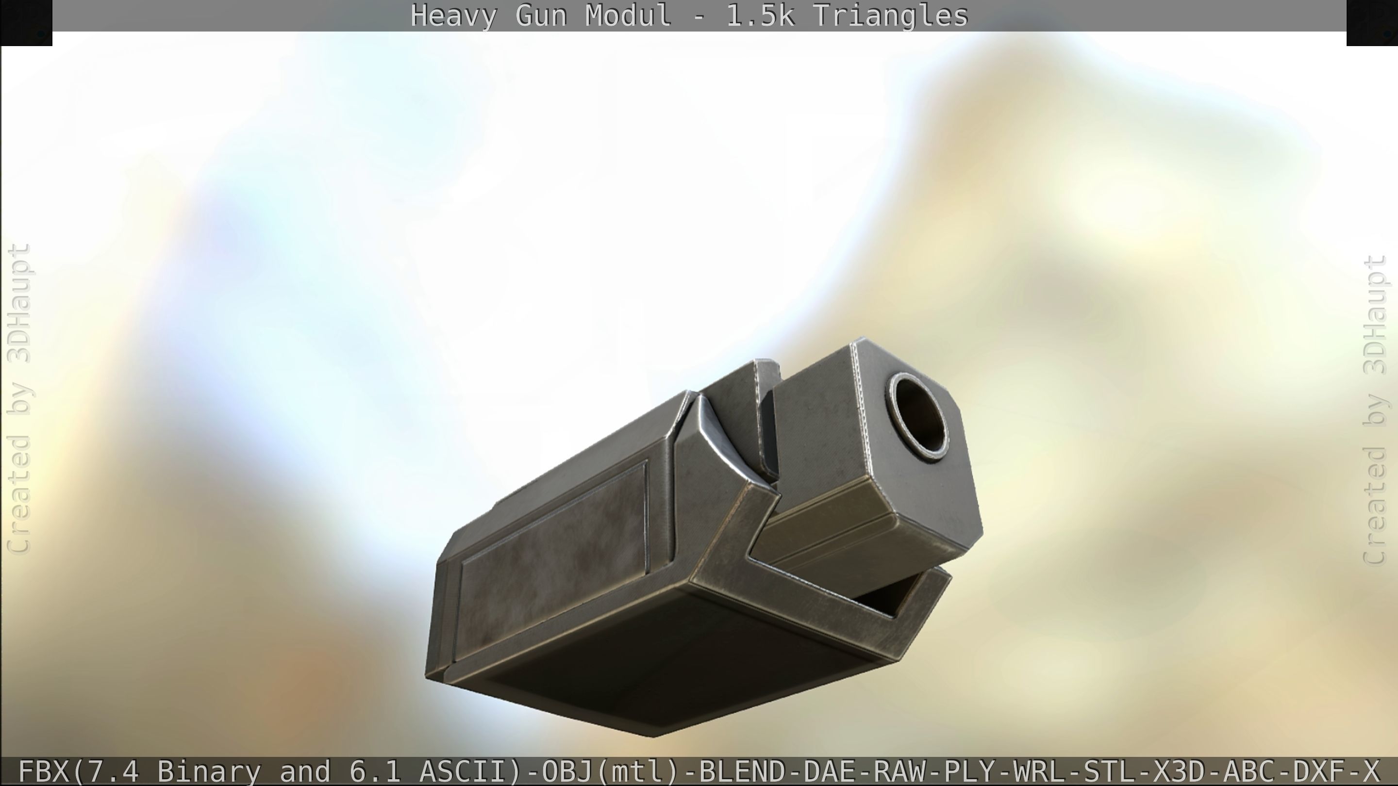 Heavy Gun Modul Animated Low-poly 3D model_333