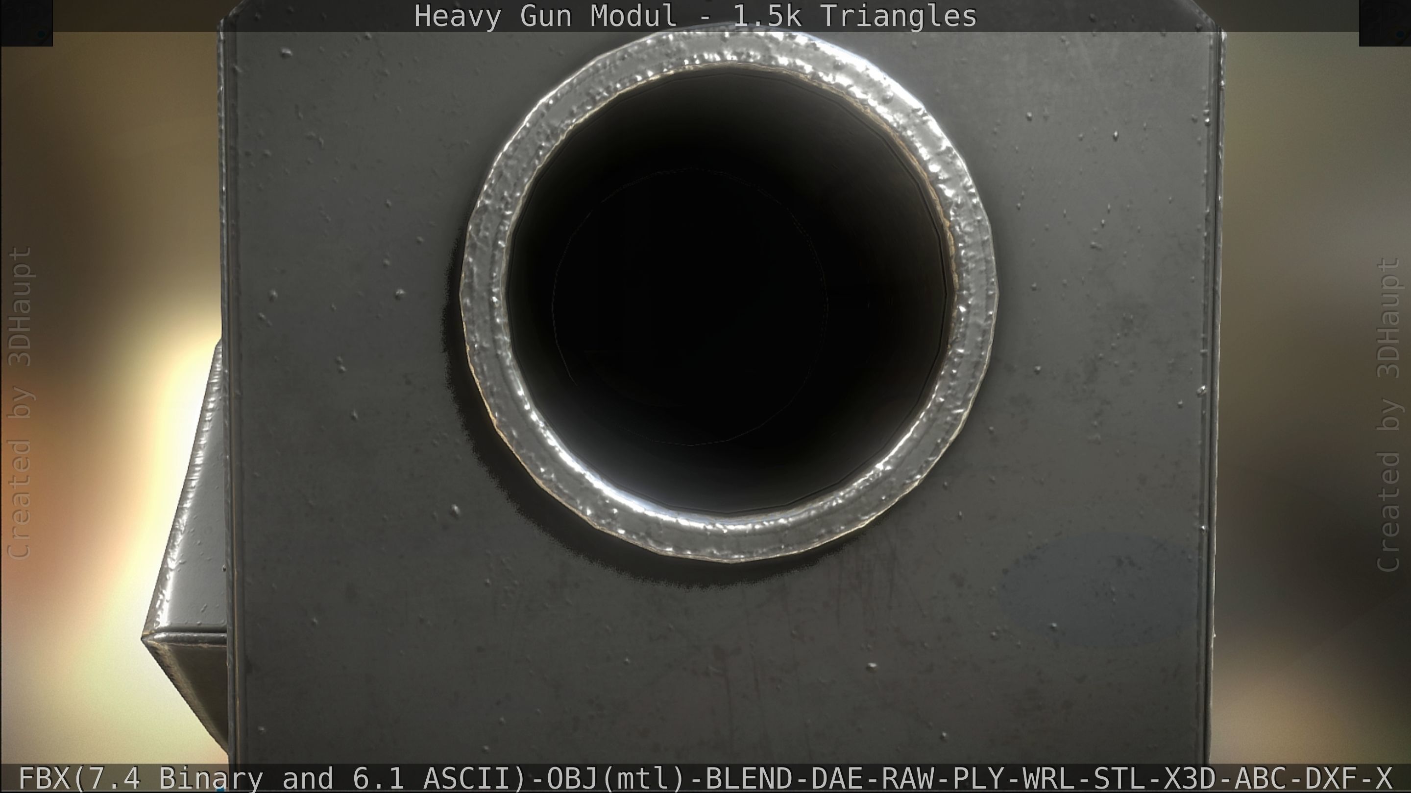 Heavy Gun Modul Animated Low-poly 3D model_46