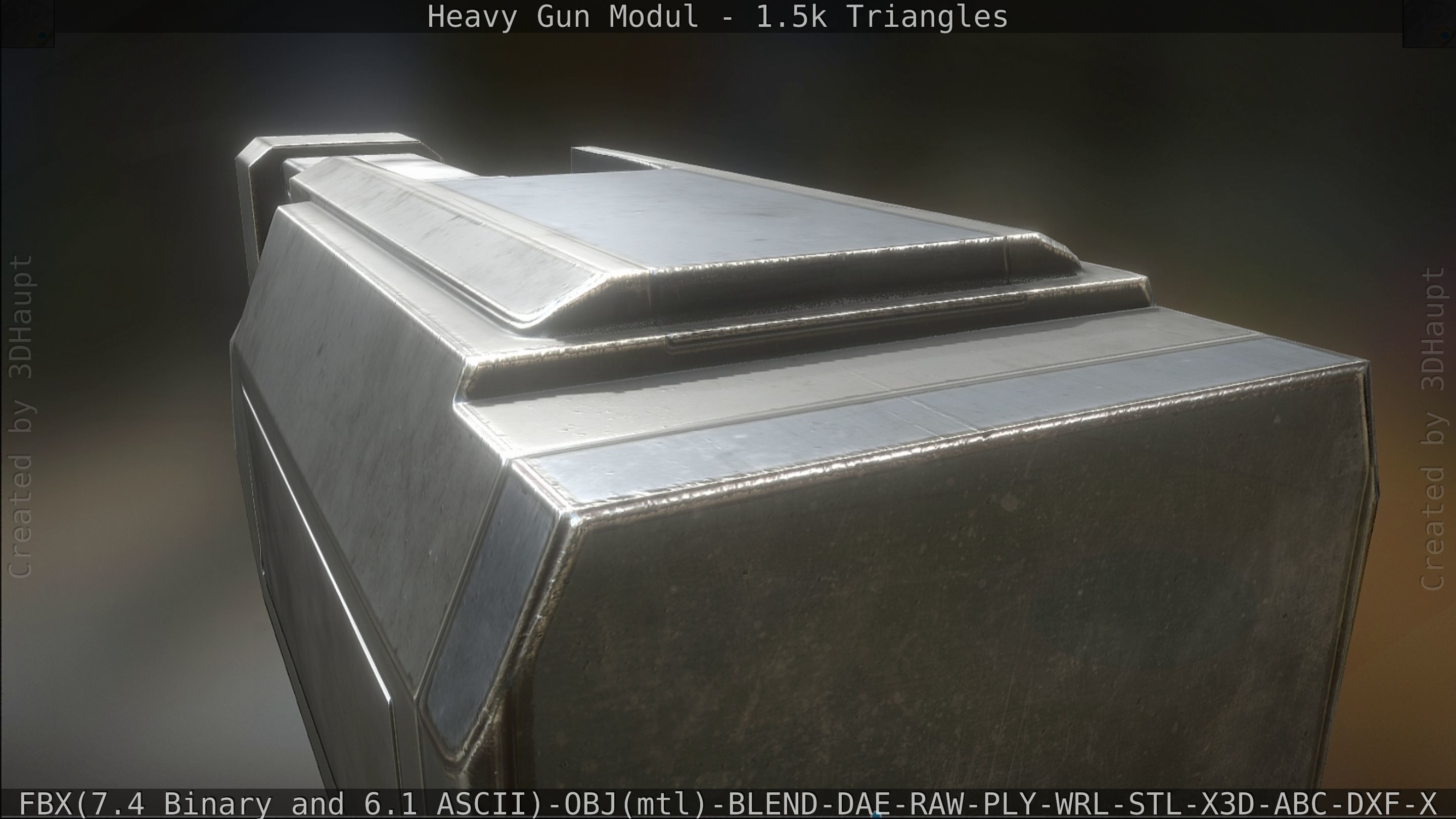 Heavy Gun Modul Animated Low-poly 3D model_79