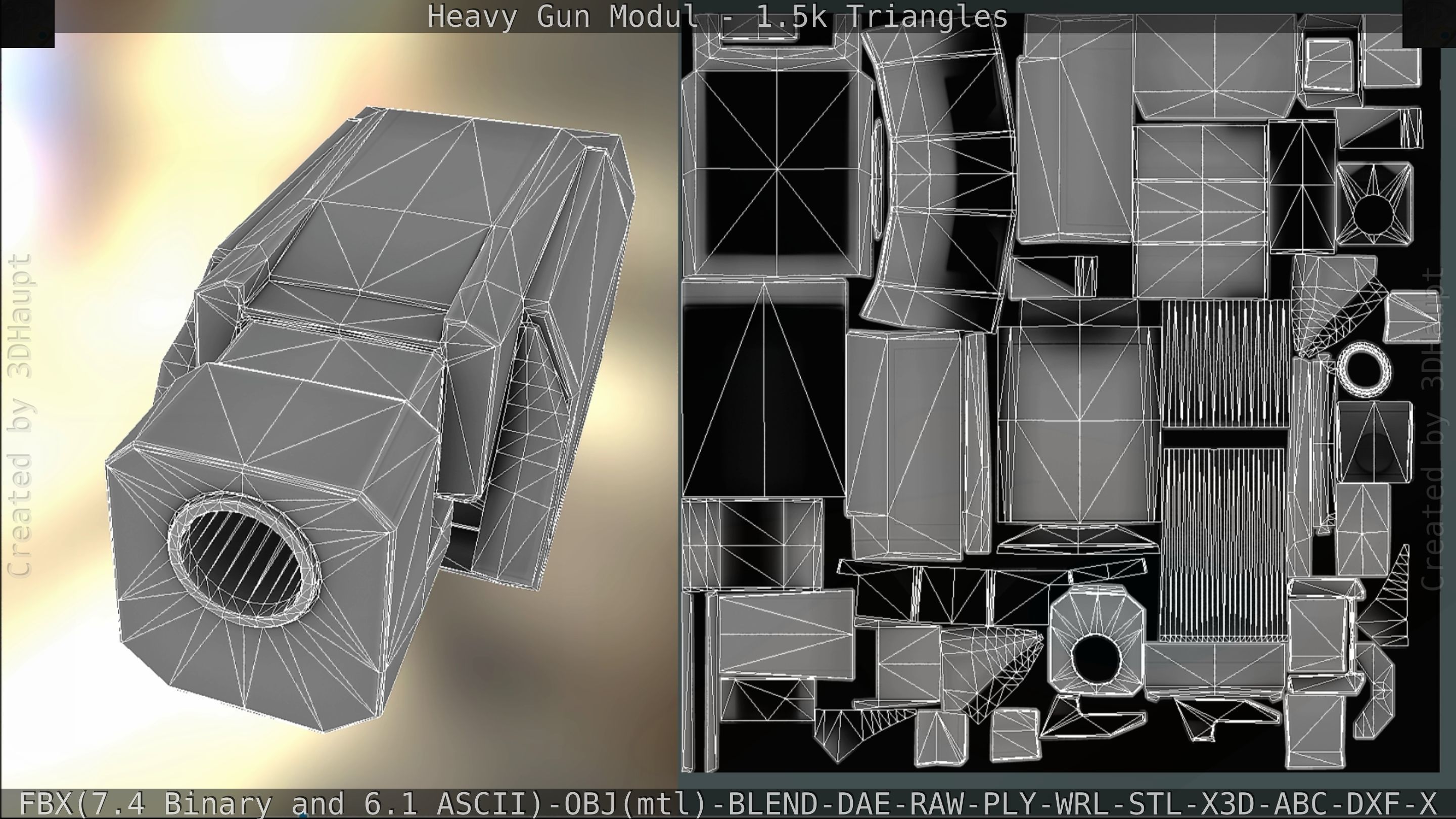 Heavy Gun Modul Animated Low-poly 3D model_218