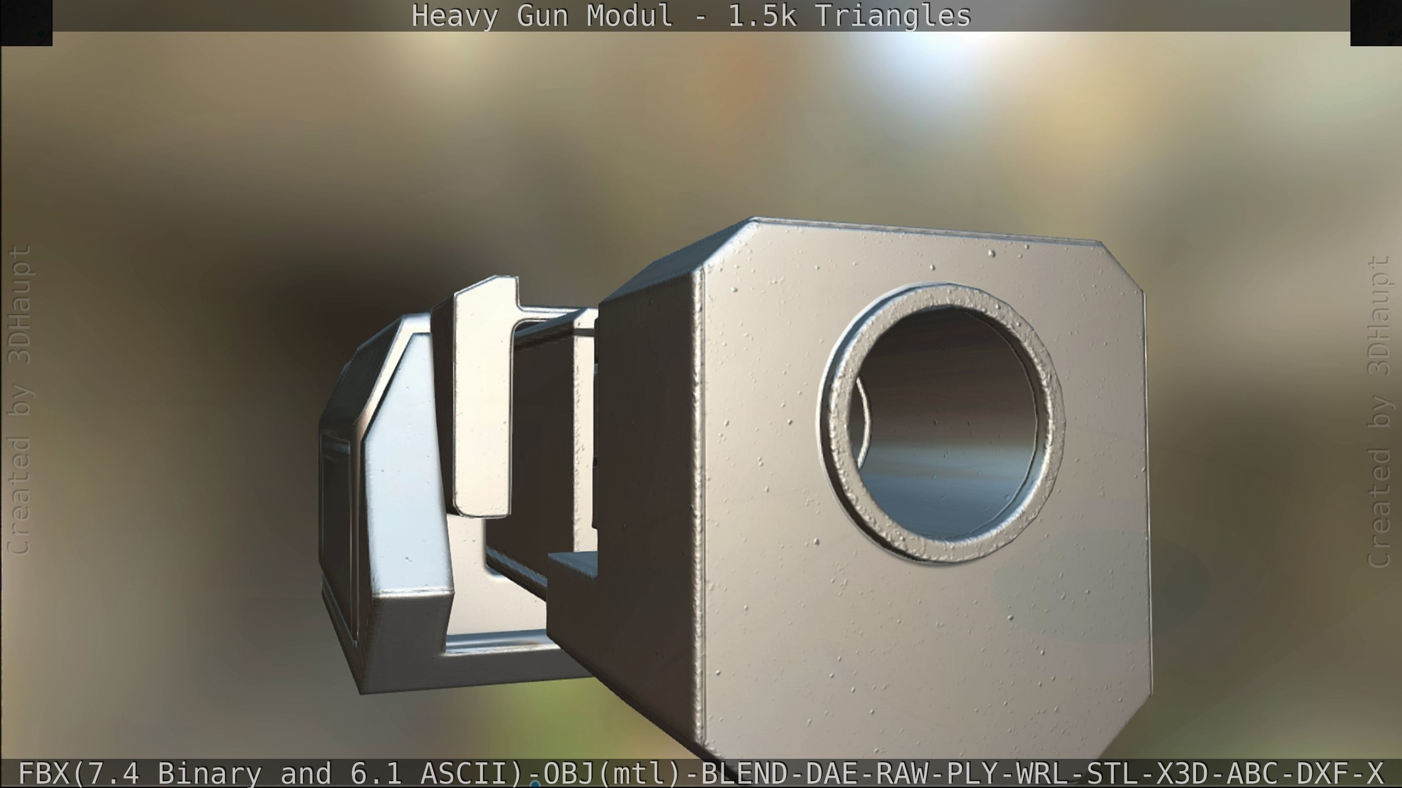 Heavy Gun Modul Animated Low-poly 3D model_246