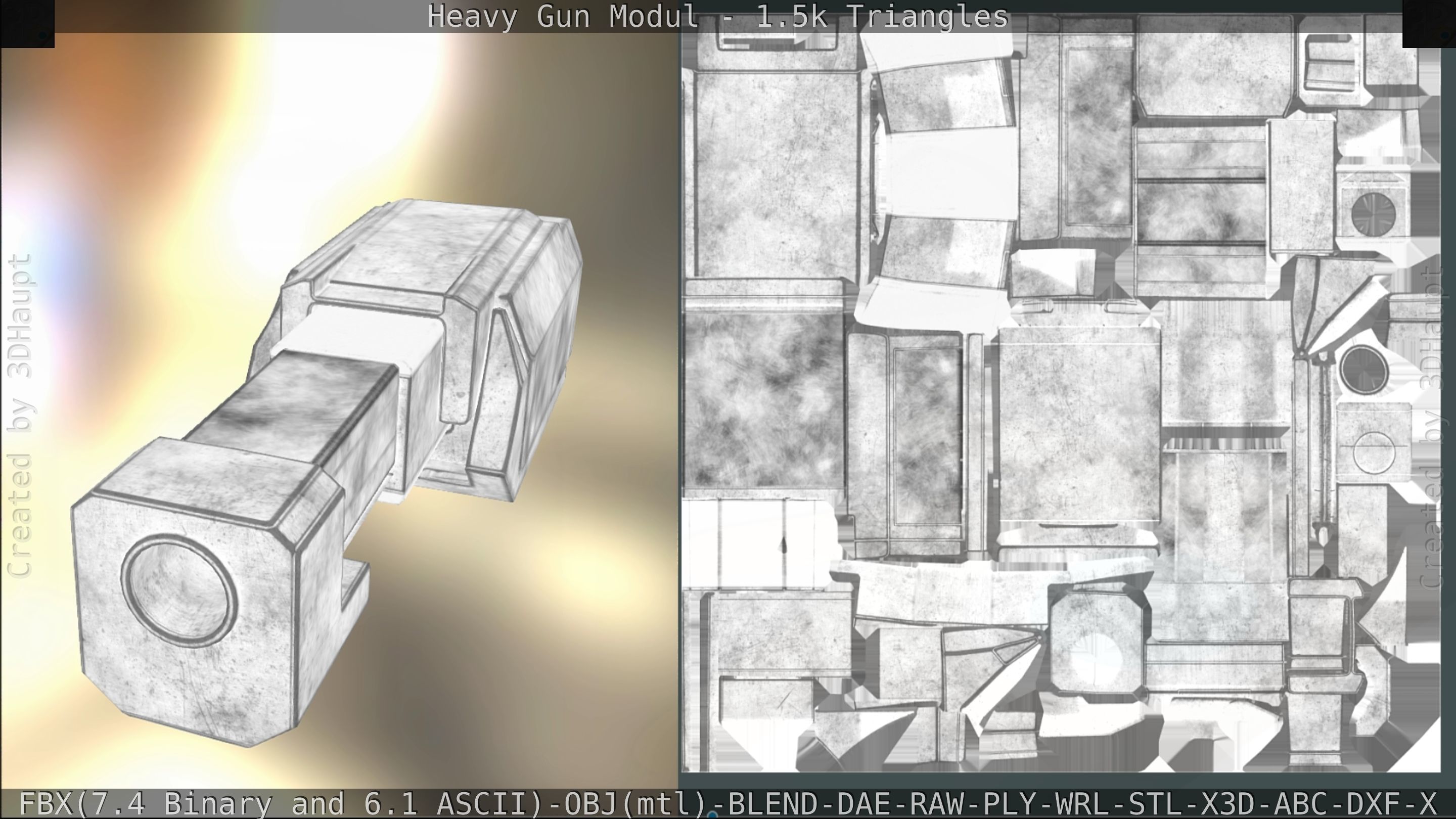 Heavy Gun Modul Animated Low-poly 3D model_174