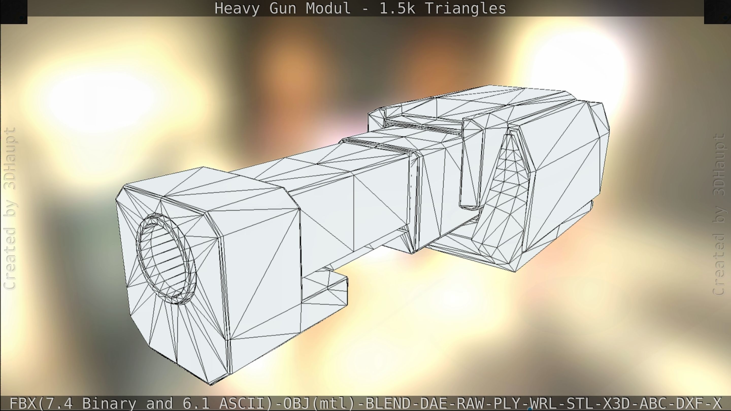 Heavy Gun Modul Animated Low-poly 3D model_130