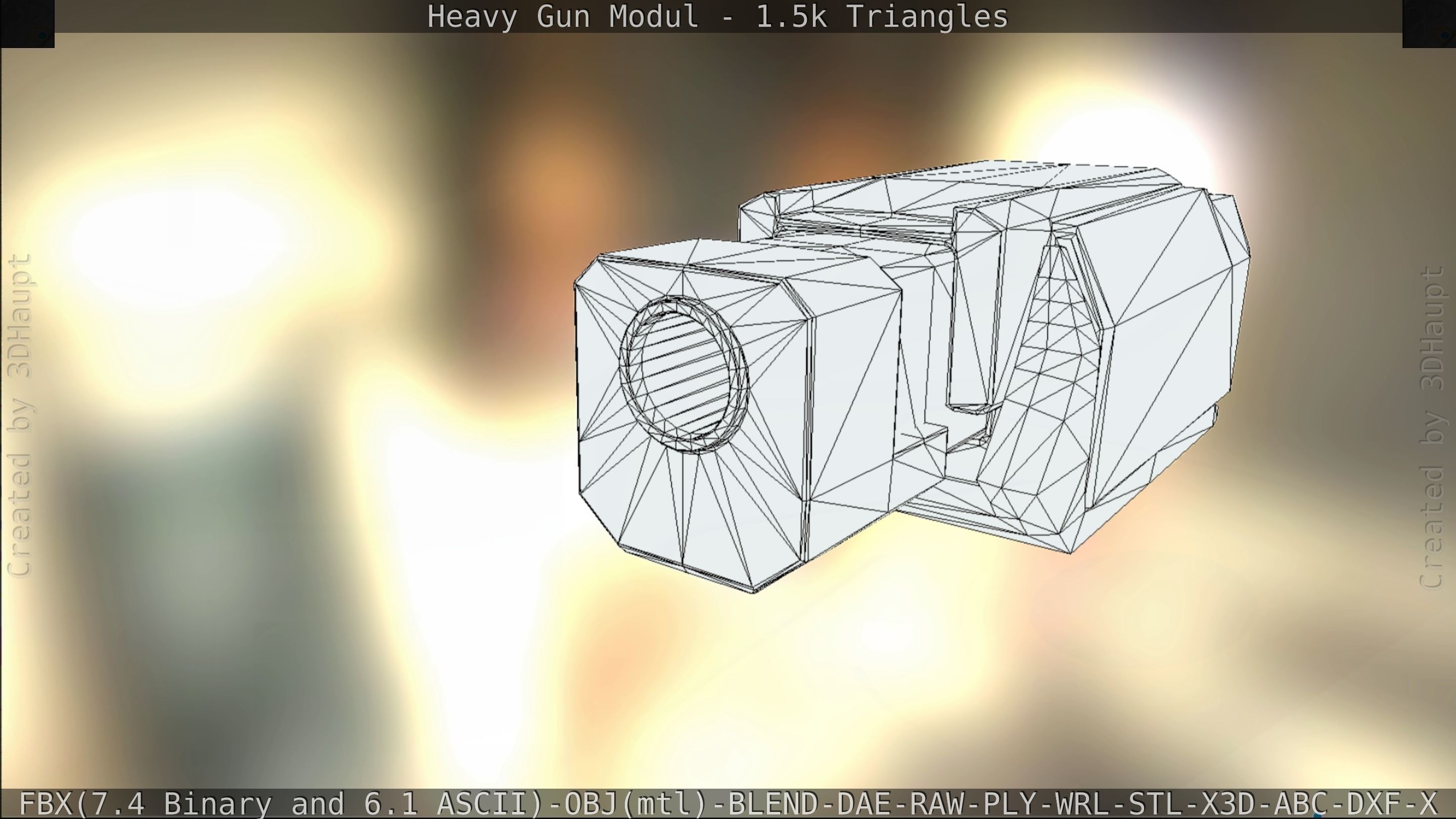 Heavy Gun Modul Animated Low-poly 3D model_134