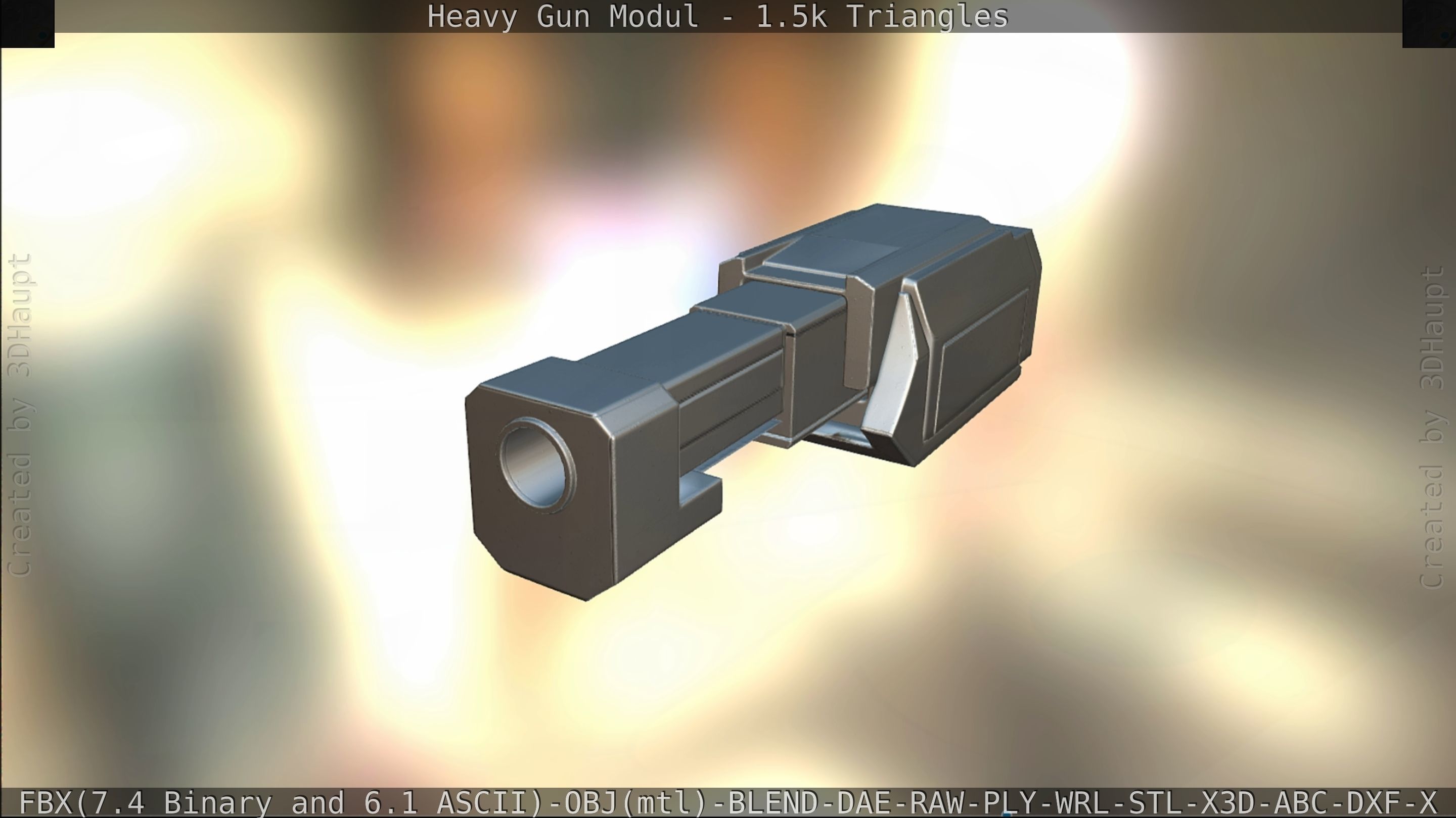 Heavy Gun Modul Animated Low-poly 3D model_278