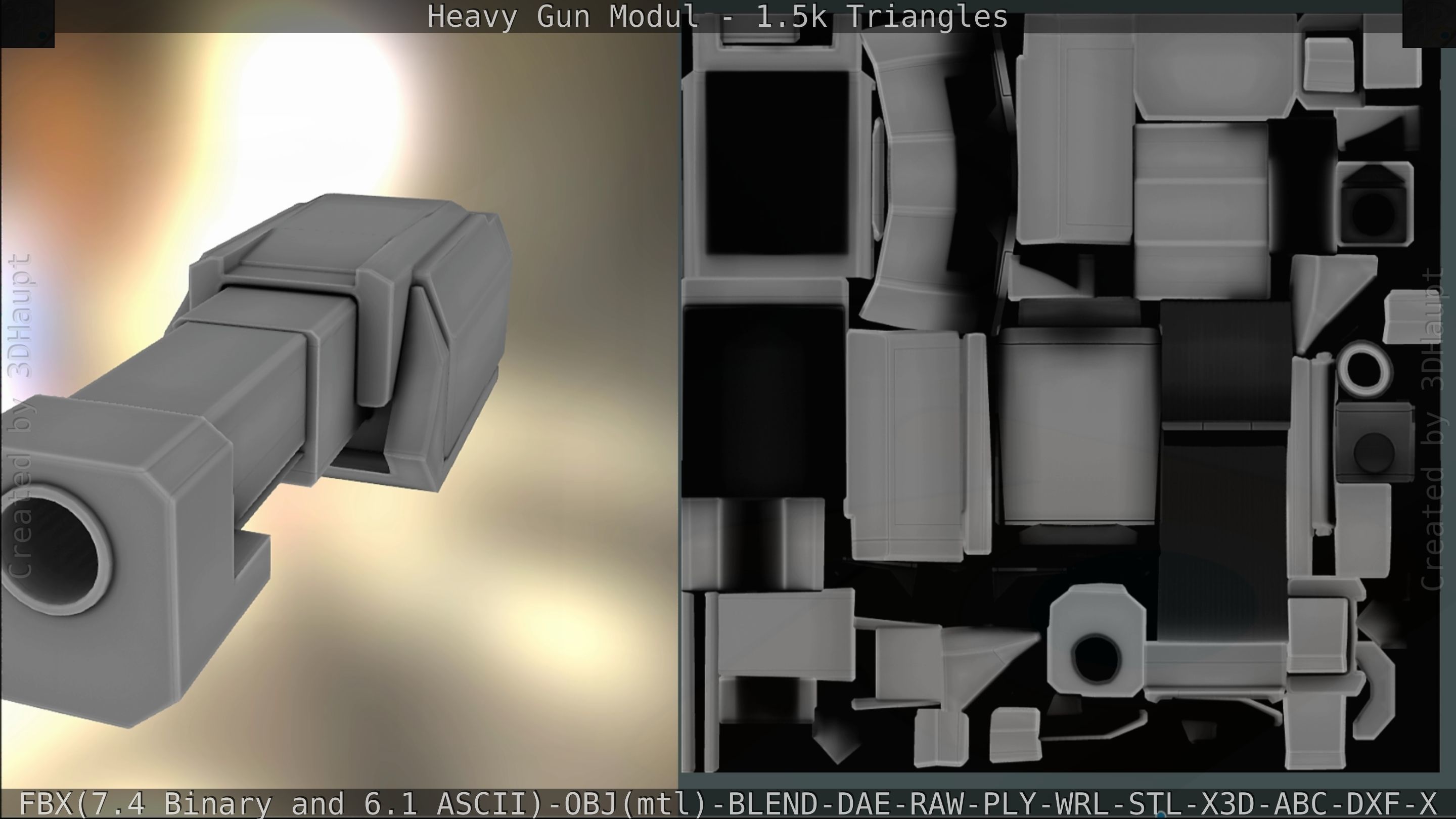 Heavy Gun Modul Animated Low-poly 3D model_206