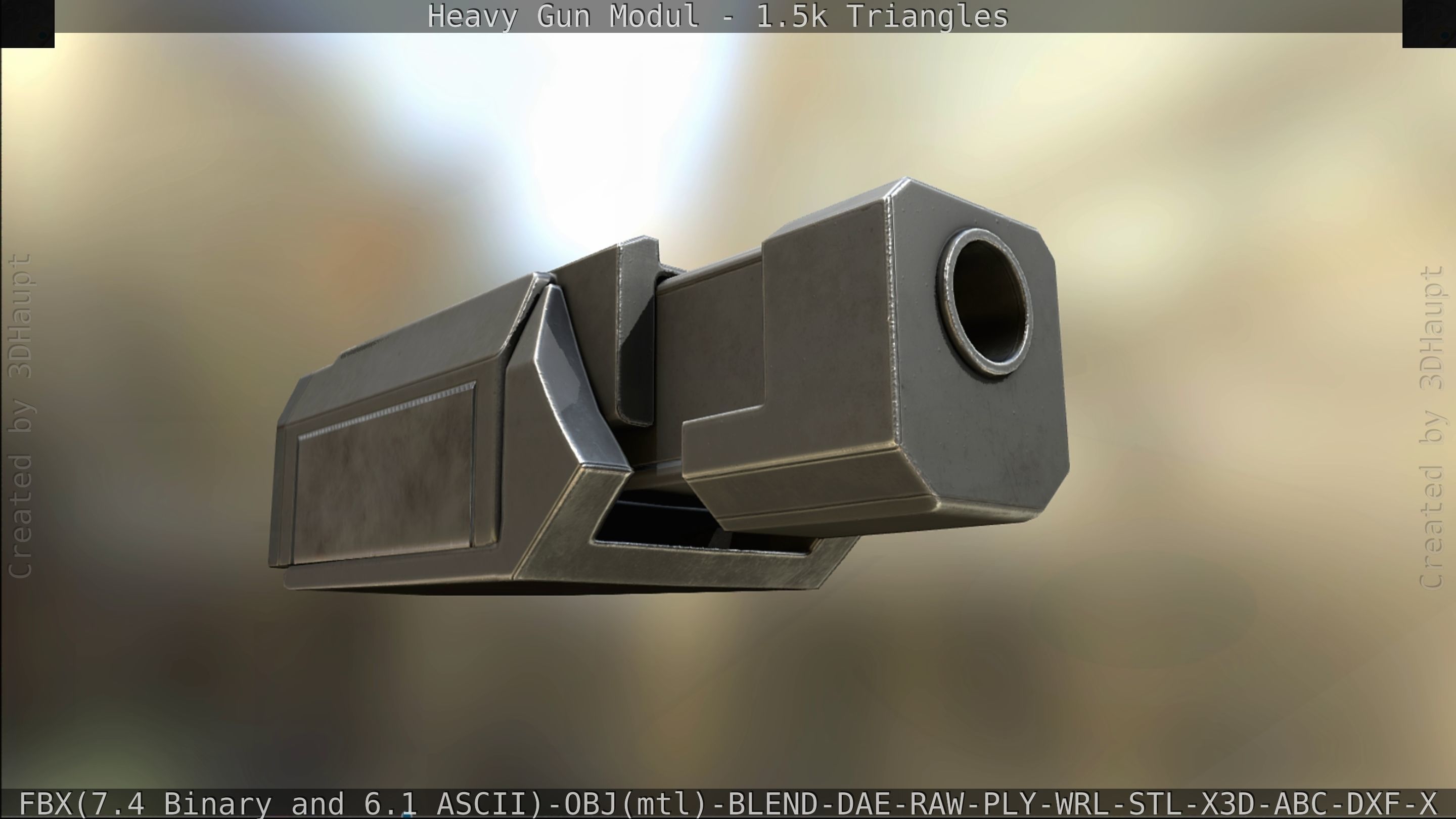 Heavy Gun Modul Animated Low-poly 3D model_319