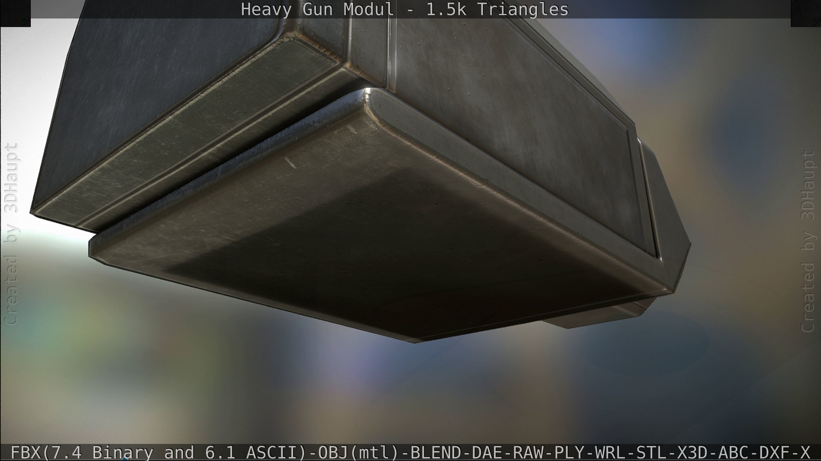 Heavy Gun Modul Animated Low-poly 3D model_135