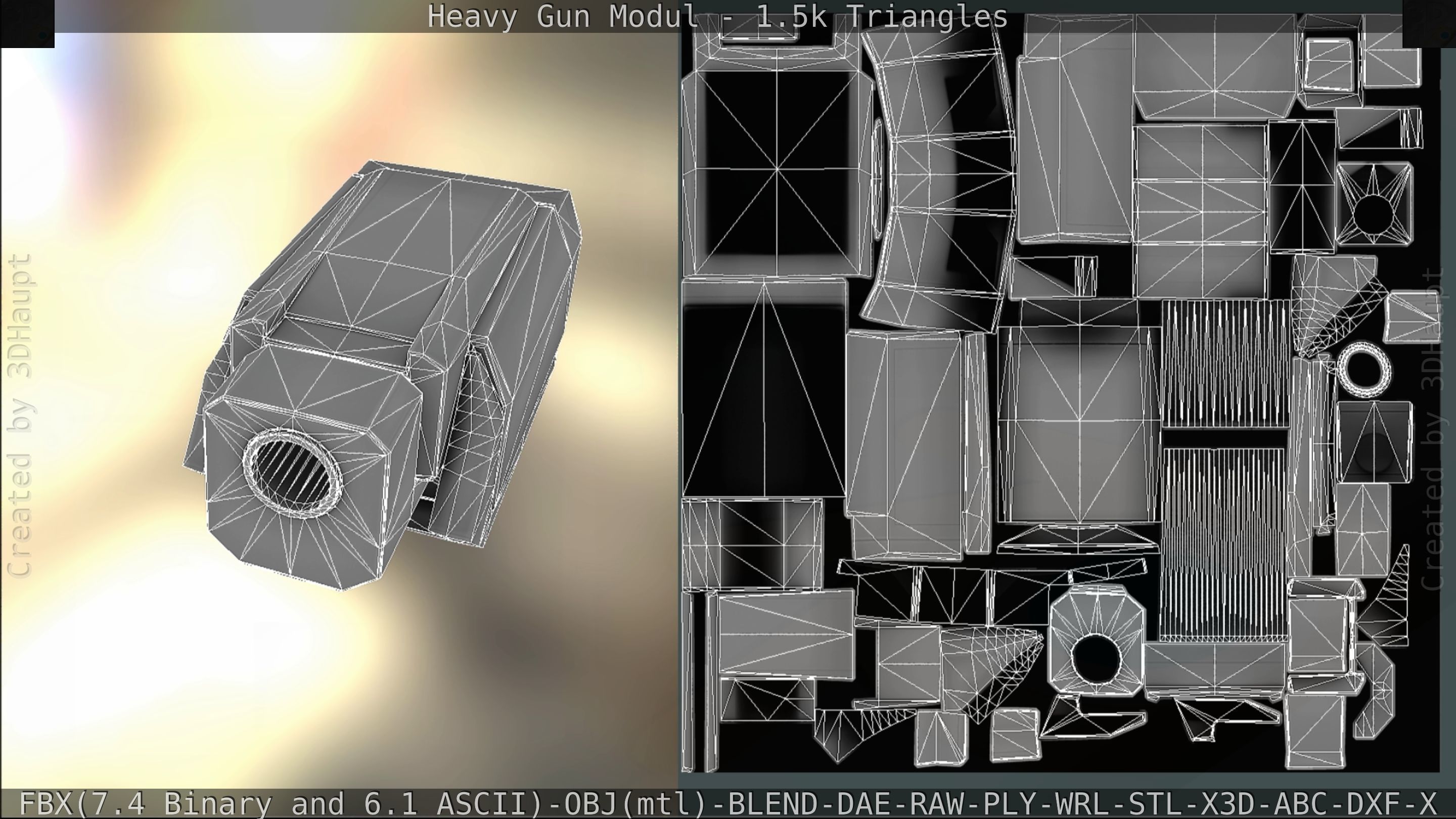 Heavy Gun Modul Animated Low-poly 3D model_212